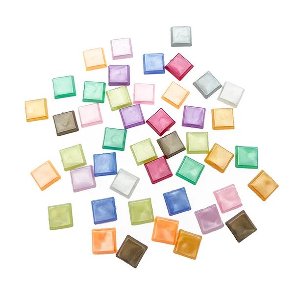 200g 1cm Square Plastic Pearl Color Mosaic Pieces For Crafts