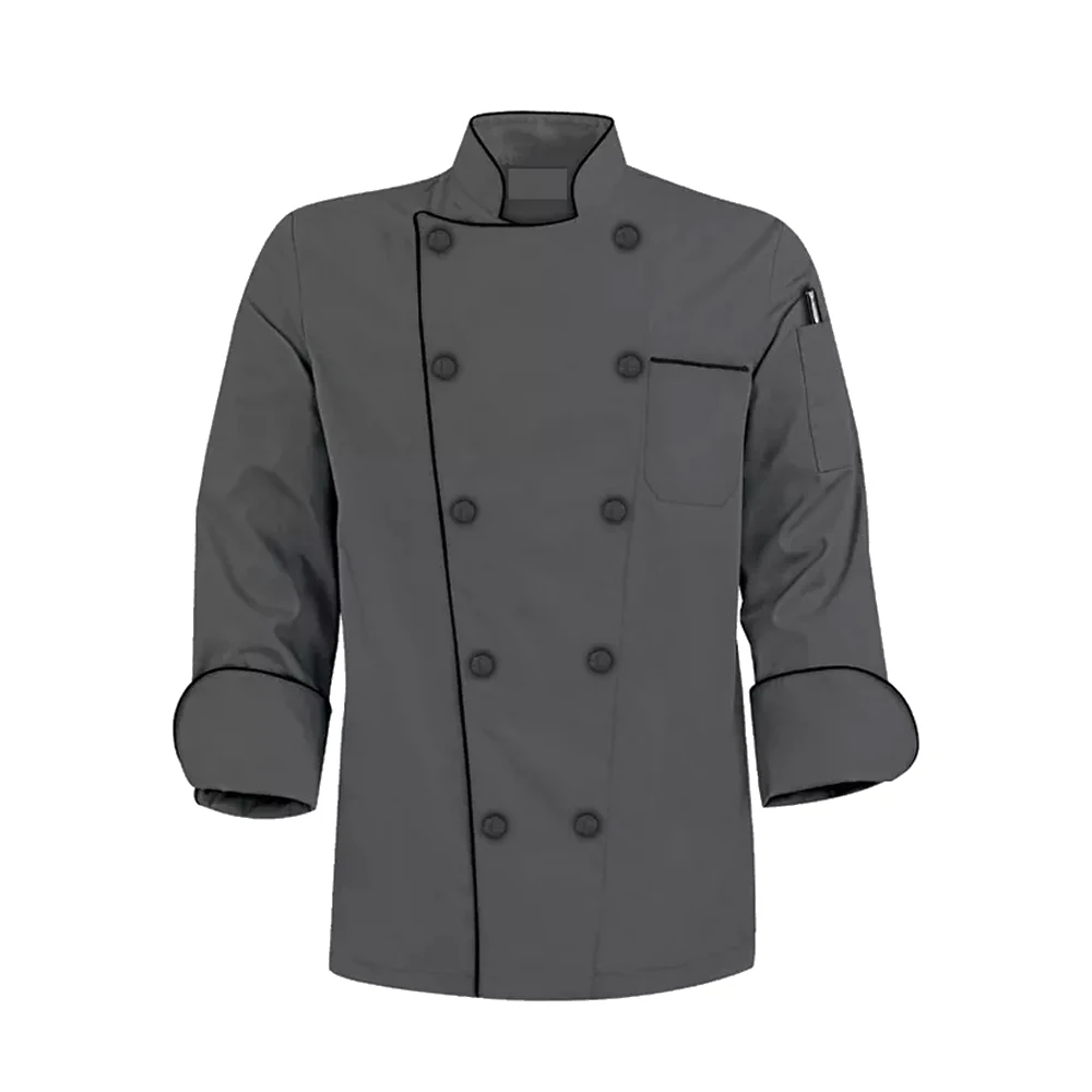 Eco-Friendly Unisex Blue Custom Kitchen Clothes Cotton Restaurant Uniform Chef Jackets Plus Size Comfortable Chef Uniform