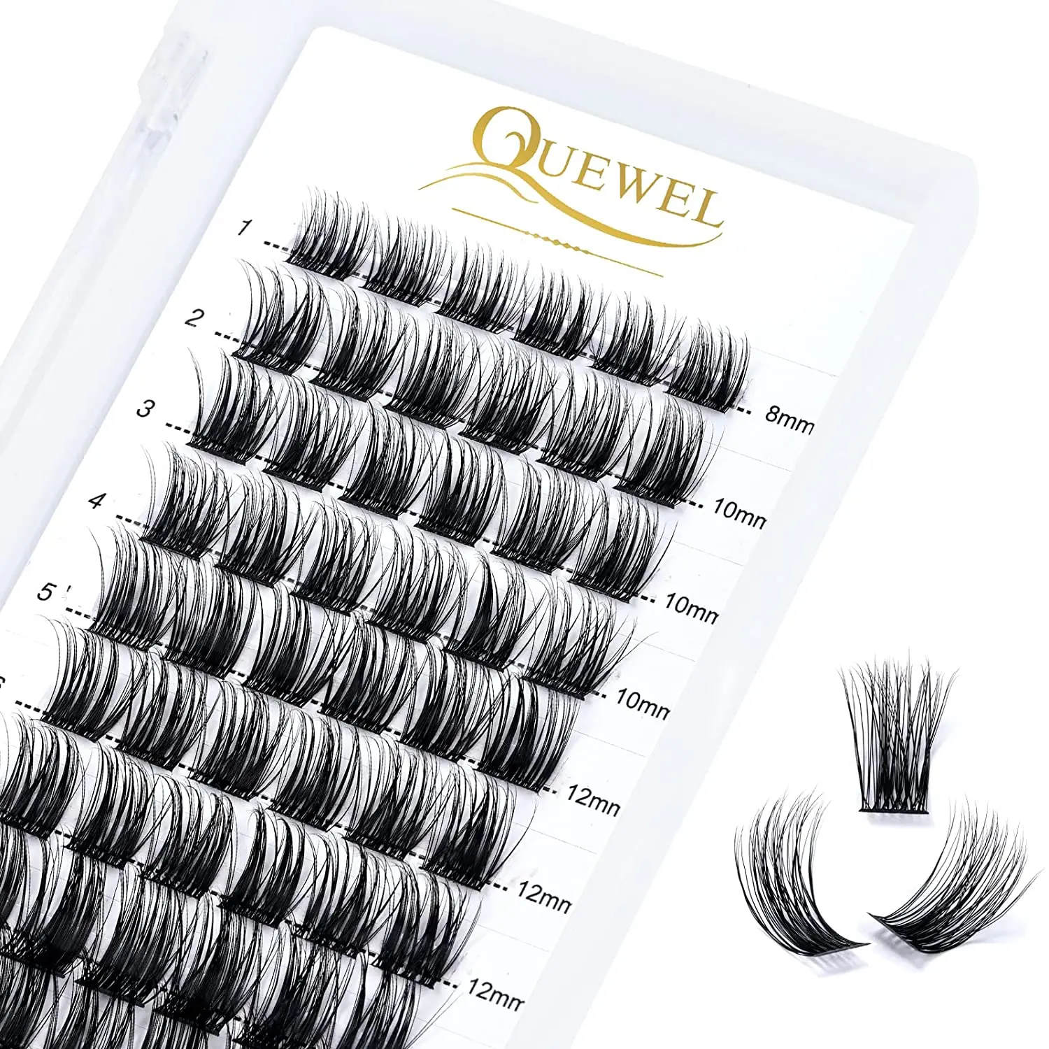 Quewel individual cluster lash tray +lash bond wide stem cluster lash clear band for diy eyelash extensions