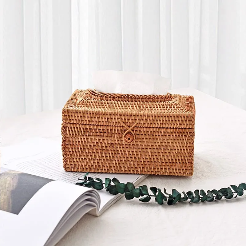 Best Selling Viet Nam Customized Color 100% Made from Natural Cloud Convenient Paper Storage Rattan Tissue Box