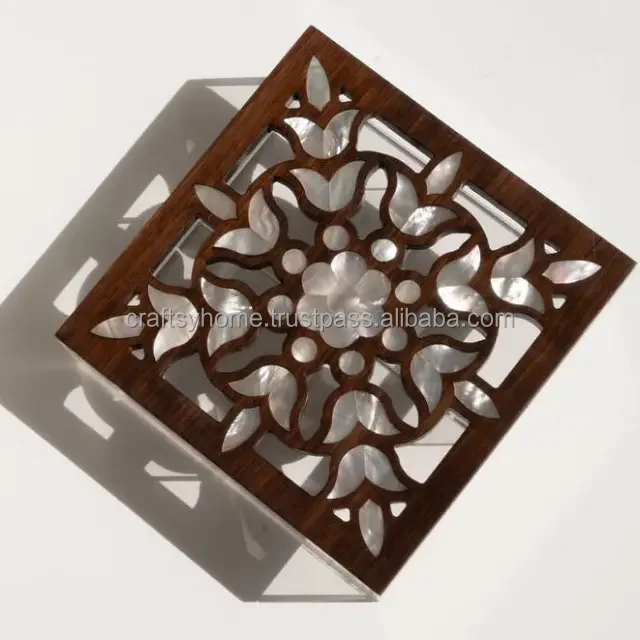 Acrylic food container Storage Box with MOP Inlay lid Chocolates box with Wooden lid oven safe food storage