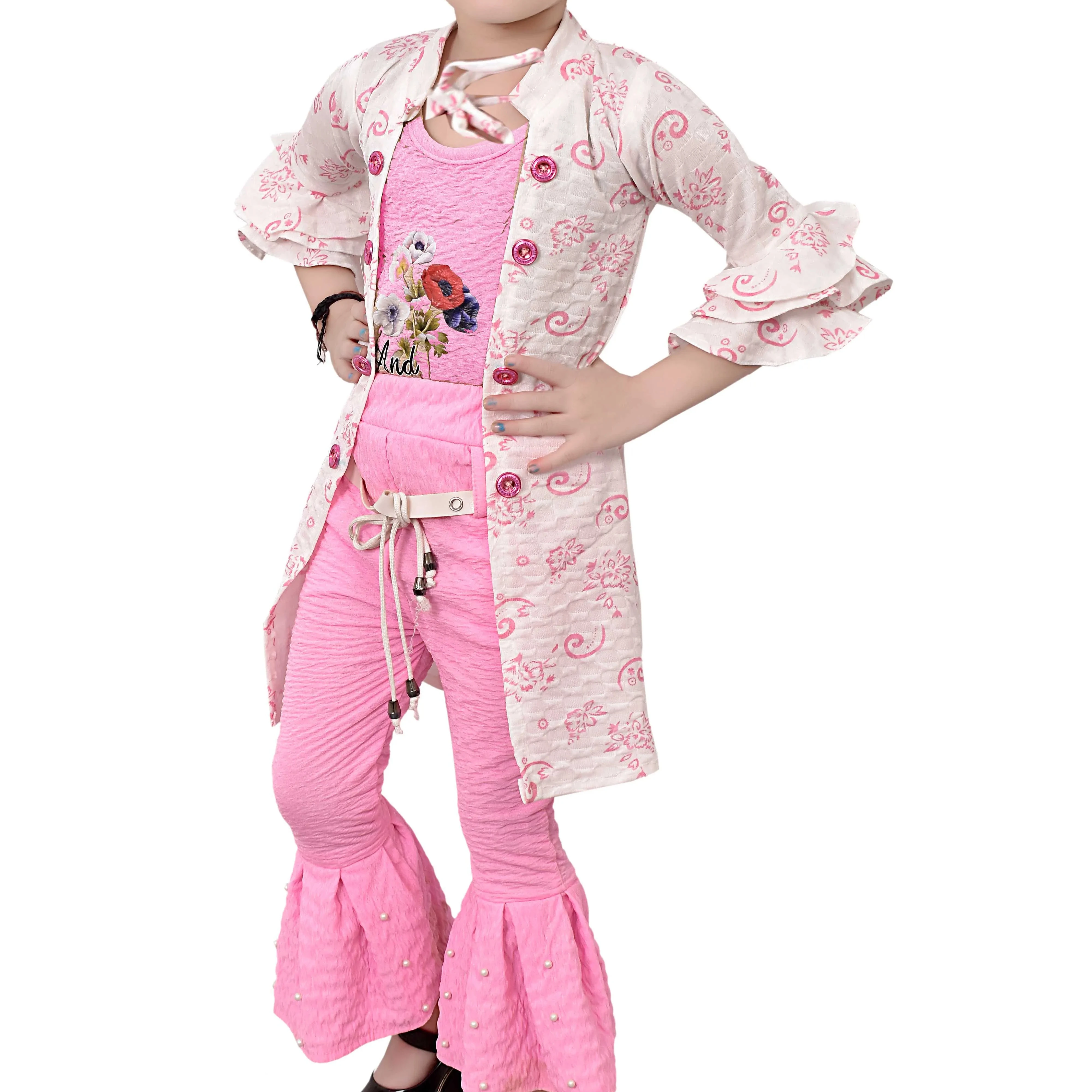 New High Demand Girls Clothing Halter Floral Top Bottom Set Casual Wear Cotton Fabric Age 10 Years Summer Season Maxi Shorts