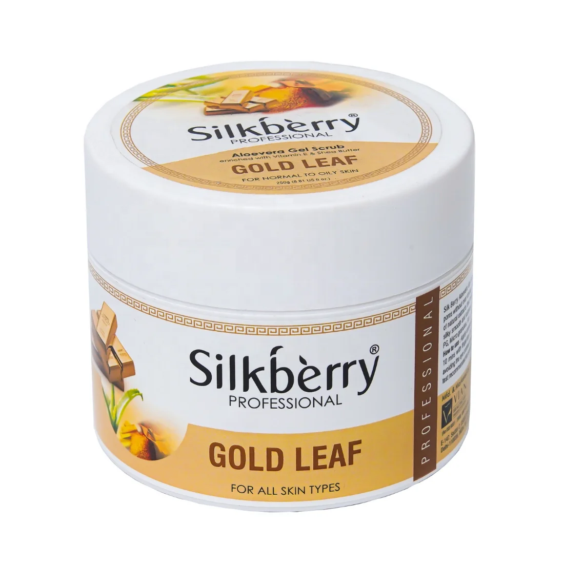 Silkberry Gold leaf Exfoliating Scrub Bodyscrub Skin Brightening Deep Cleaning Skin Tone Facial Scrub Glowing Skin Naturally