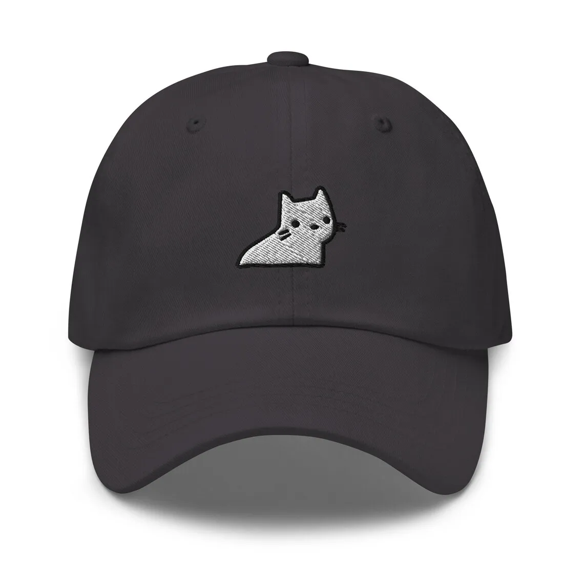 Ghost Cat Dad Hat Embroidered Unisex Handmade Dad Hat Adjustable Baseball Hats Gift Multiple Colors Vietnam Manufact