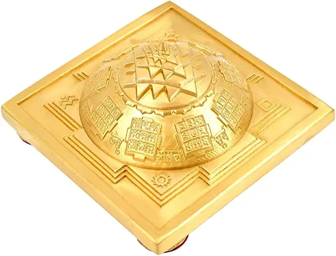 Shri Navgraha Meru Yantra Pyramid In Brass / 9 Planets Shree Yantra Heavy Quality Blessed And Energized