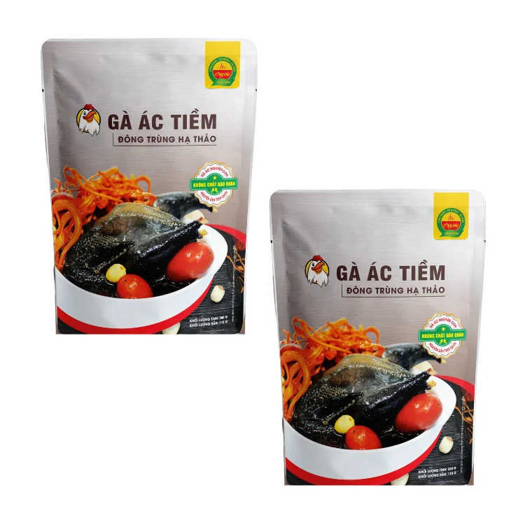 Slow-cooked Black Chicken with Cordyceps fresh soup High Quality no added color ready to eat ISO packing in bag made in Vietnam