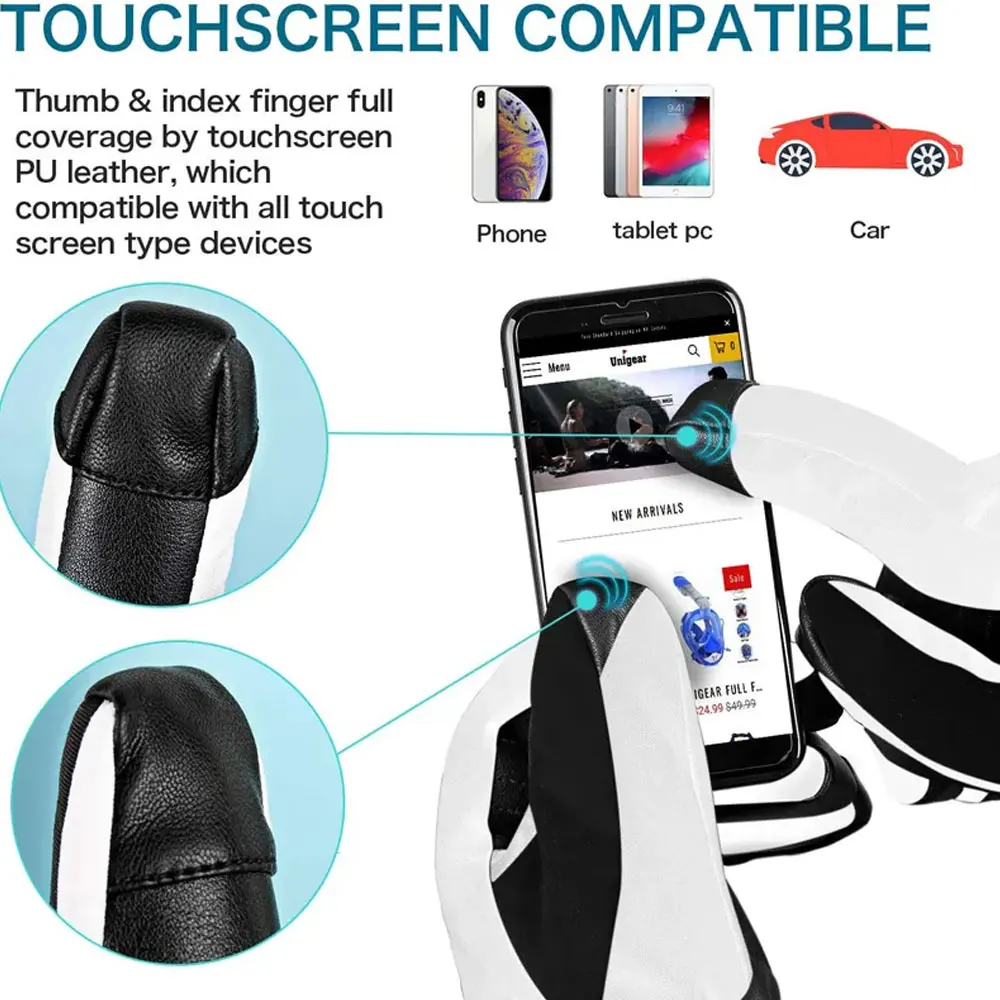 Wholesale Hot Sale New Design Customized Printed Logo Waterproof Breathable Winter Snow Ski Gloves & Mittens