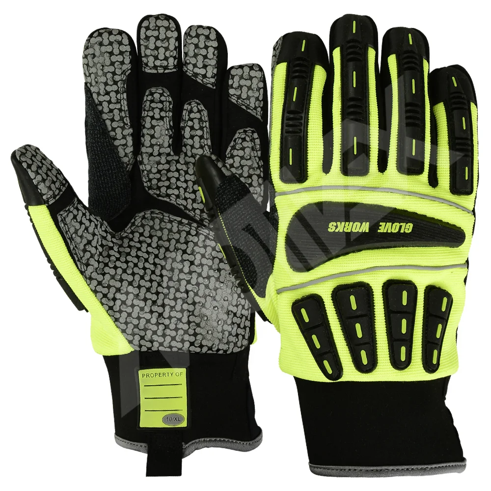 Mechanic Gloves Impact Mechanical TPR Work Wholesale Manufacturer Cotton Customized Logo Safety Gloves Oilfield Mechanics Gloves