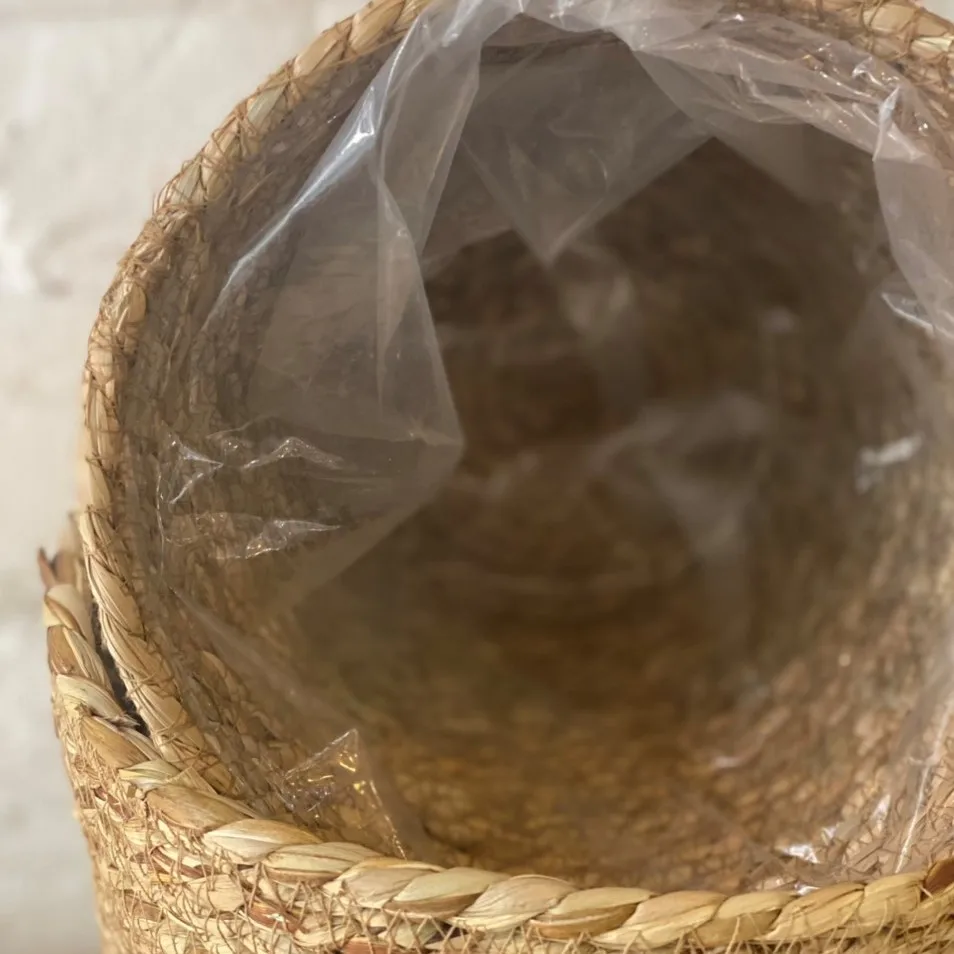 handmade planter seagrass straw storage easter sweet white fringed sea grass basket made in Vietnam