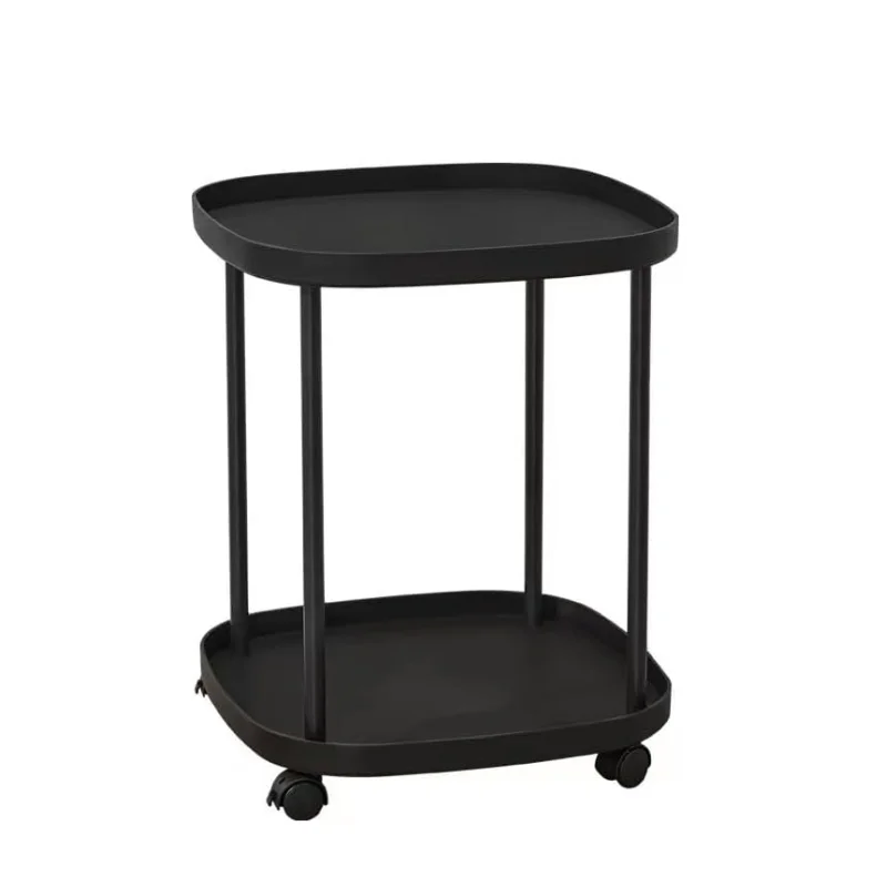 Multi-functional Bedroom Steel Pole Bedside Shelf with Modular Plastic Sofa Side and Movable Double Tea Table