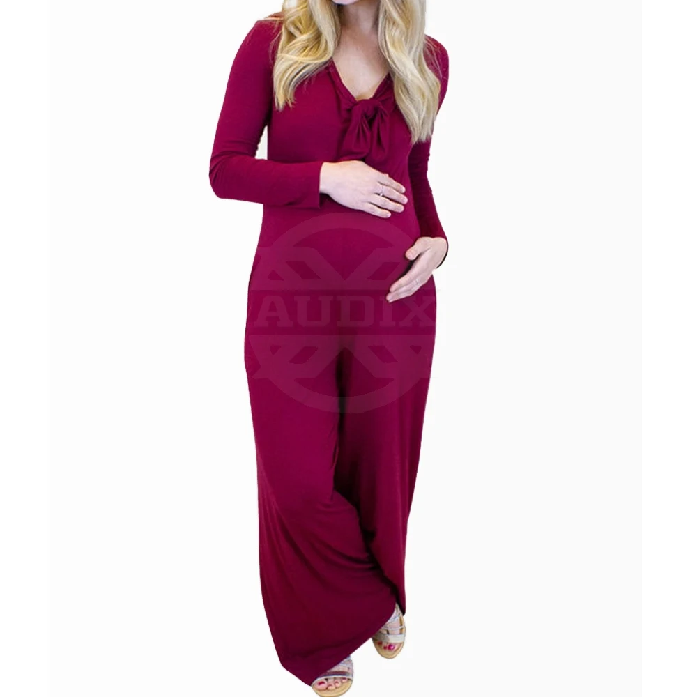 Women Maternity Button Straps Casual Sleeveless Long Wide Leg Loose Pants Jumpsuit with Pockets