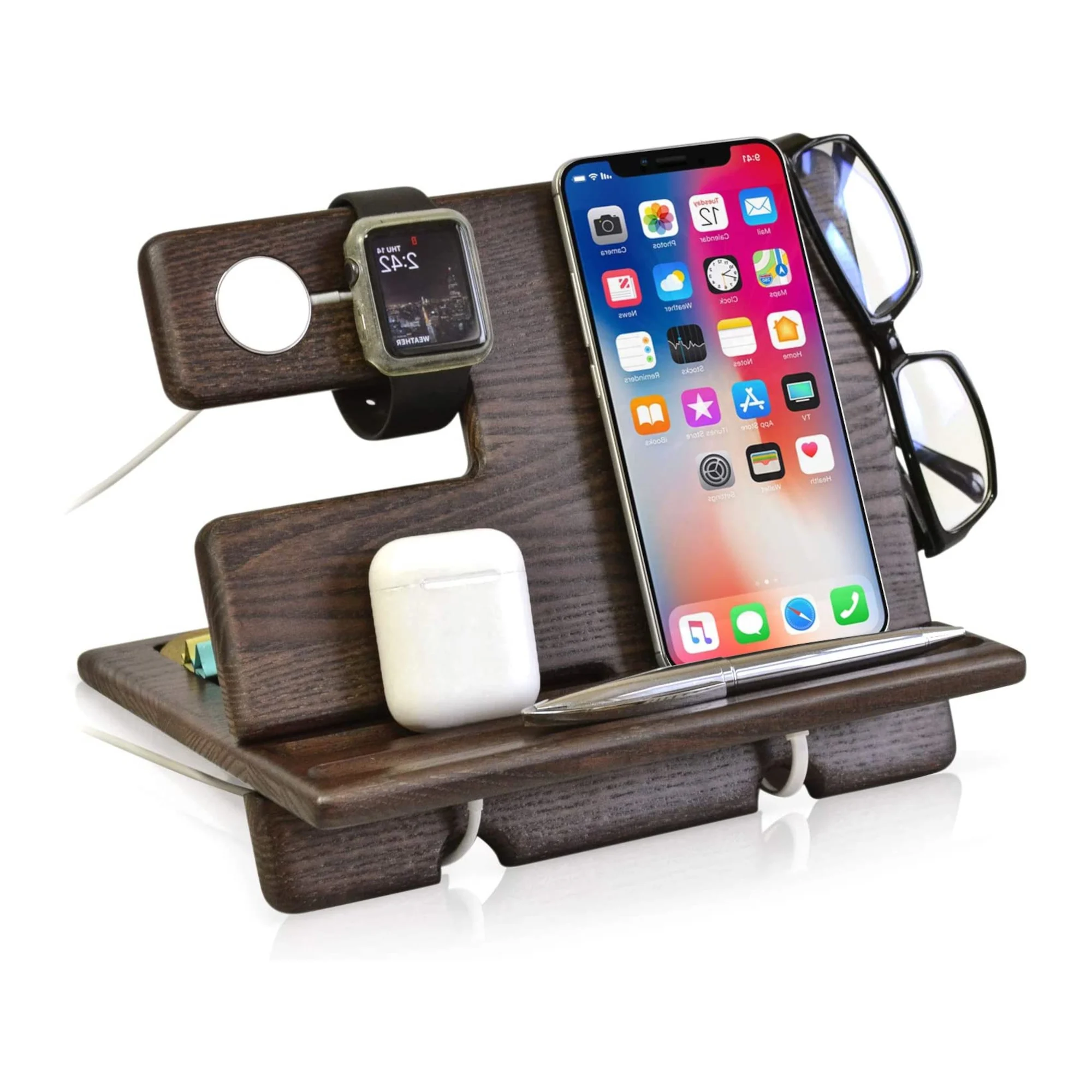 Vintage High Quality Wooden Desk Organizer Office Organiser Desk Stand Organizer  For home office School