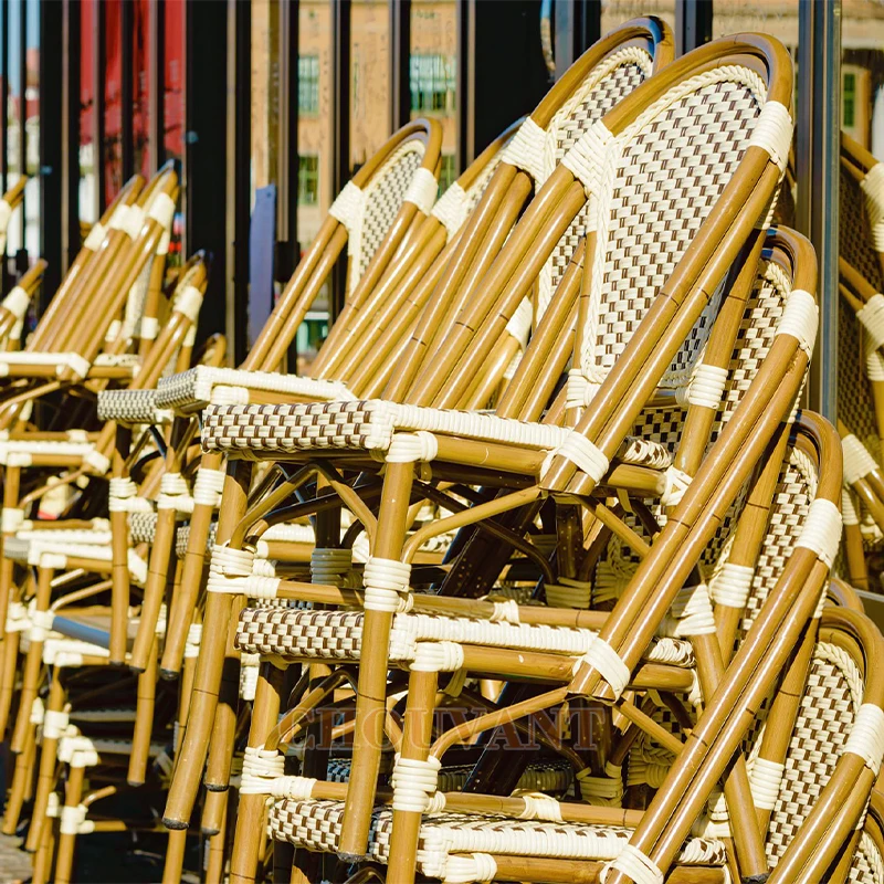 Outdoor Europe  French Bistro Chairs Waterproof  PE Rattan Wicker Chair