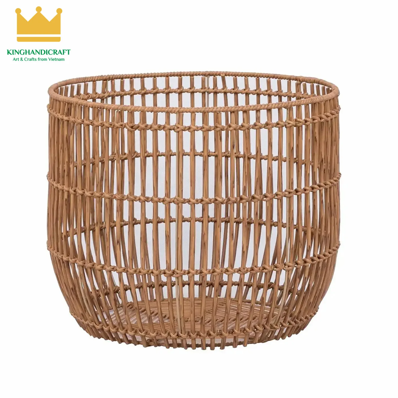 Natural Rattan Storage Basket Unique Design 100% Classic Handmade Rattan Laundry Basket
