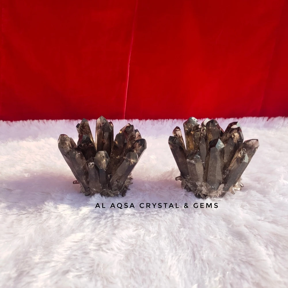 Wholesale natural and beautiful handmade smoky family cluster for sale for home office or table decoration healing therapy