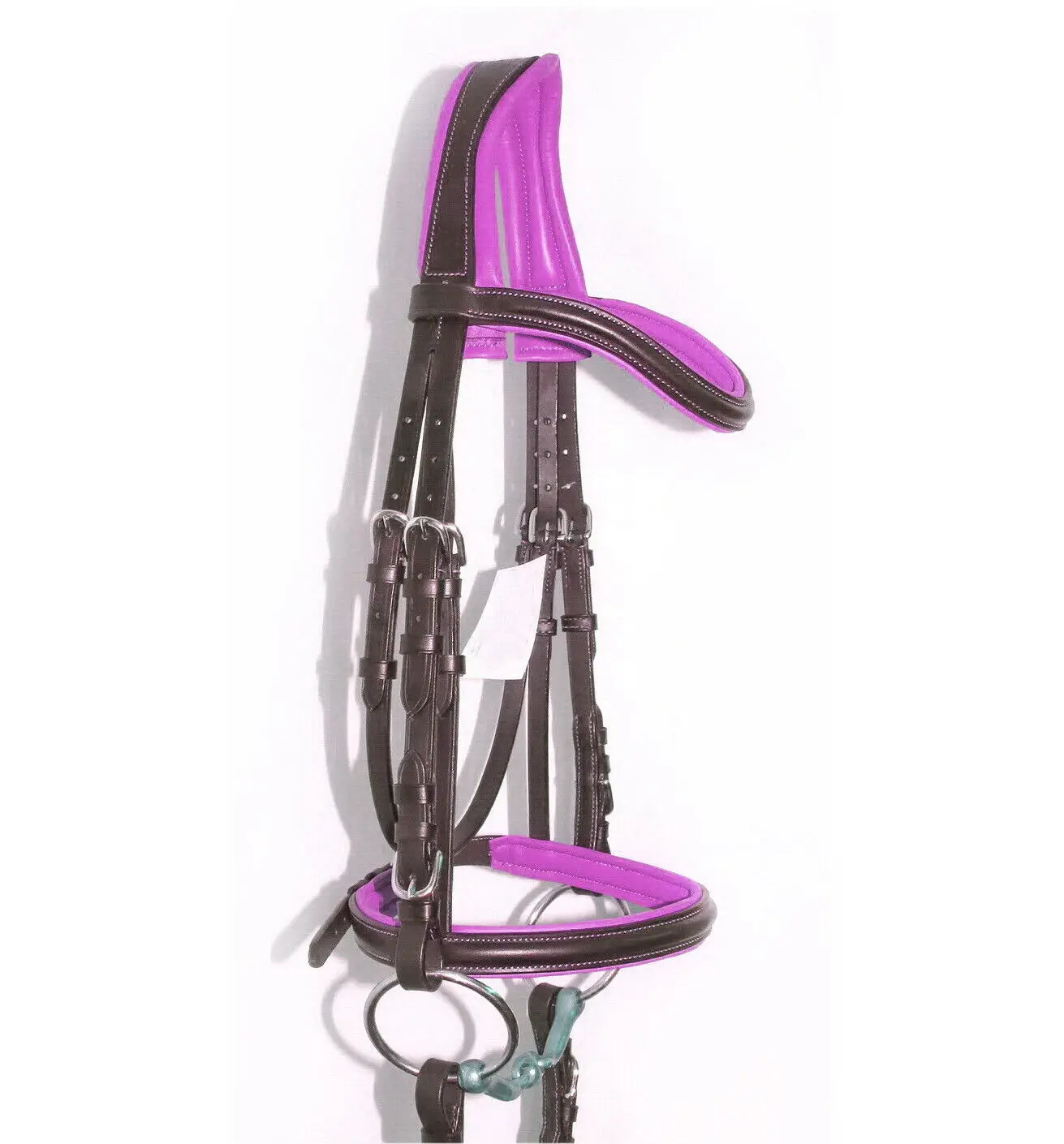 Anatomic Bridle Freeway Stellar AQUAMARINE BLUE Crystal Piping BLING Patent Hot Multi Color Genuine Leather Horse Bridle