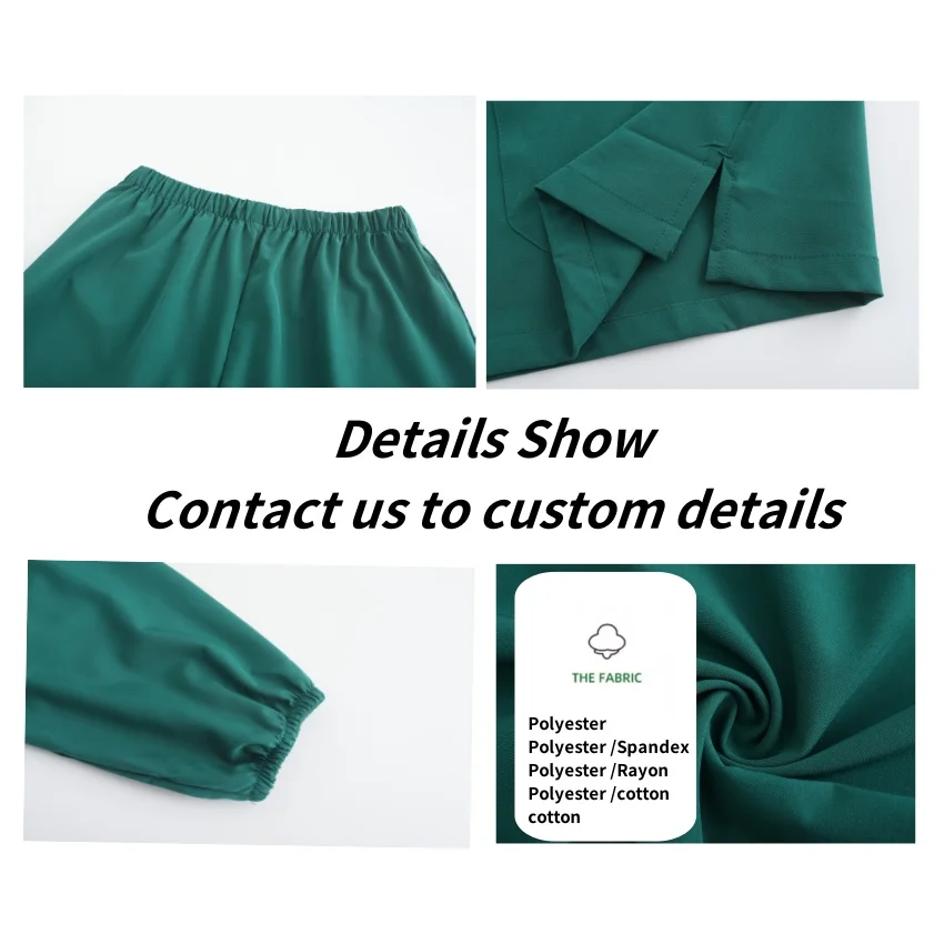 customized woven waterproof spandex Short Sleeve hospital scrub suit tops nursing Scrubs sets medical hospital nurse uniforms