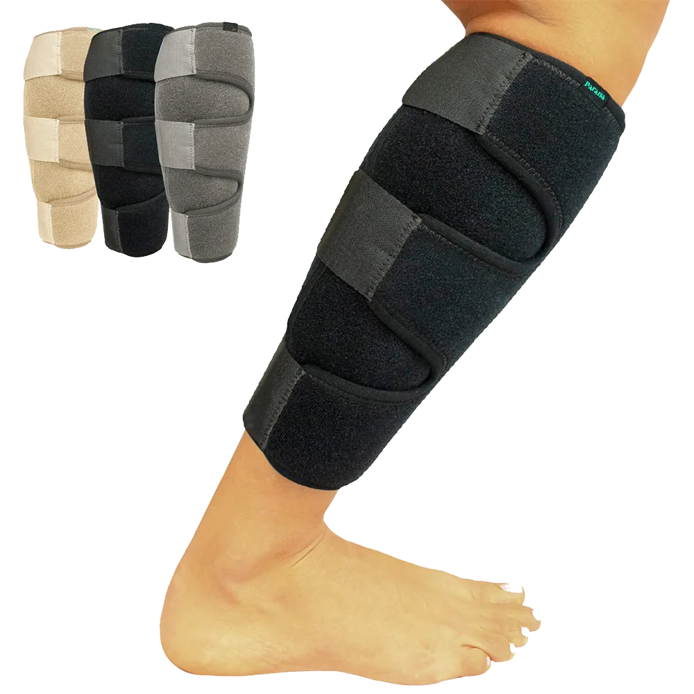 Parana Neoprene Calf Brace Adjustable Shin Splint Support Lower Leg Compression Wrap - Calf Sleeve for Men Women - Pain Relief
