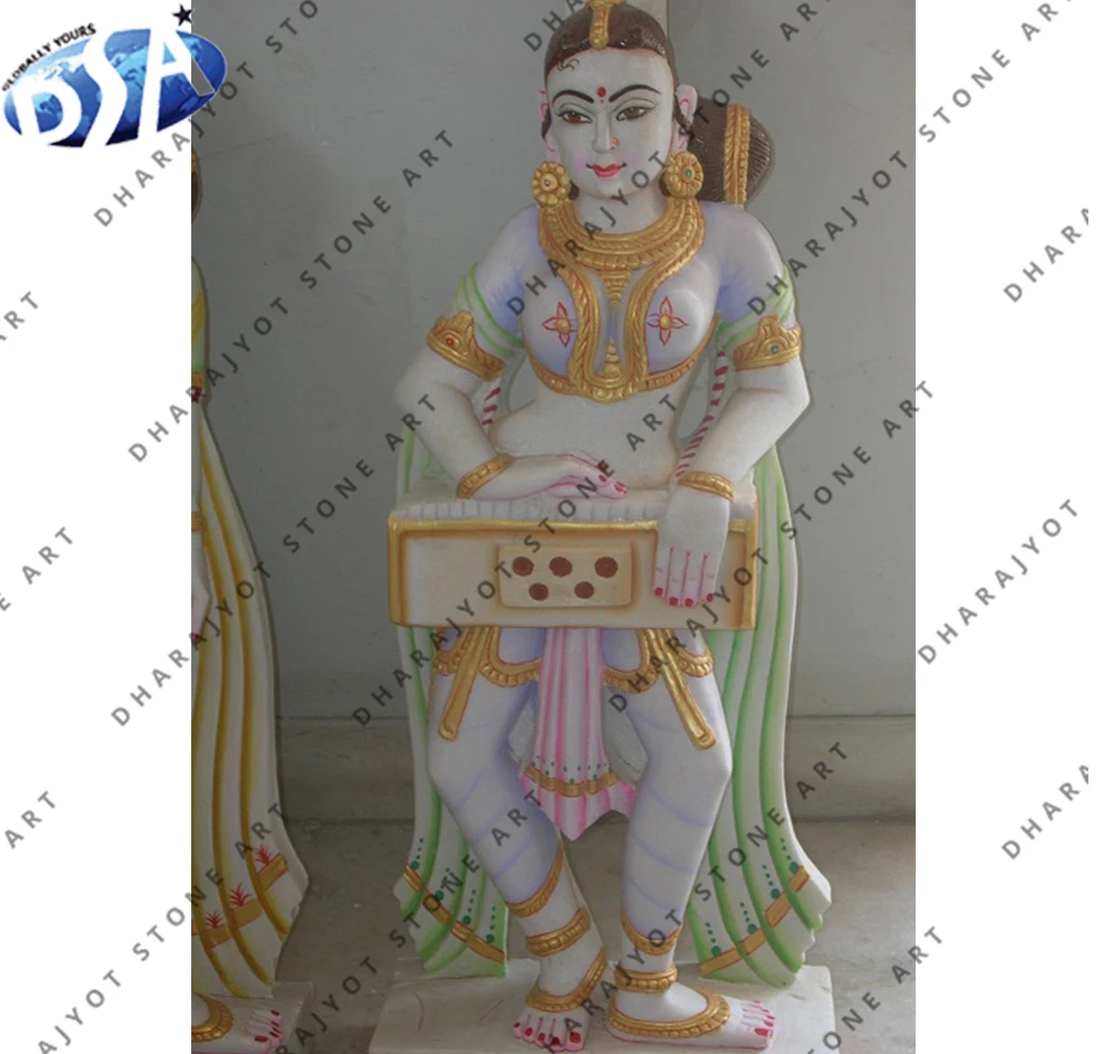 Putli Marble Statue White Marble Polished Standing Lady Statue Sculpture Manufacturer from India