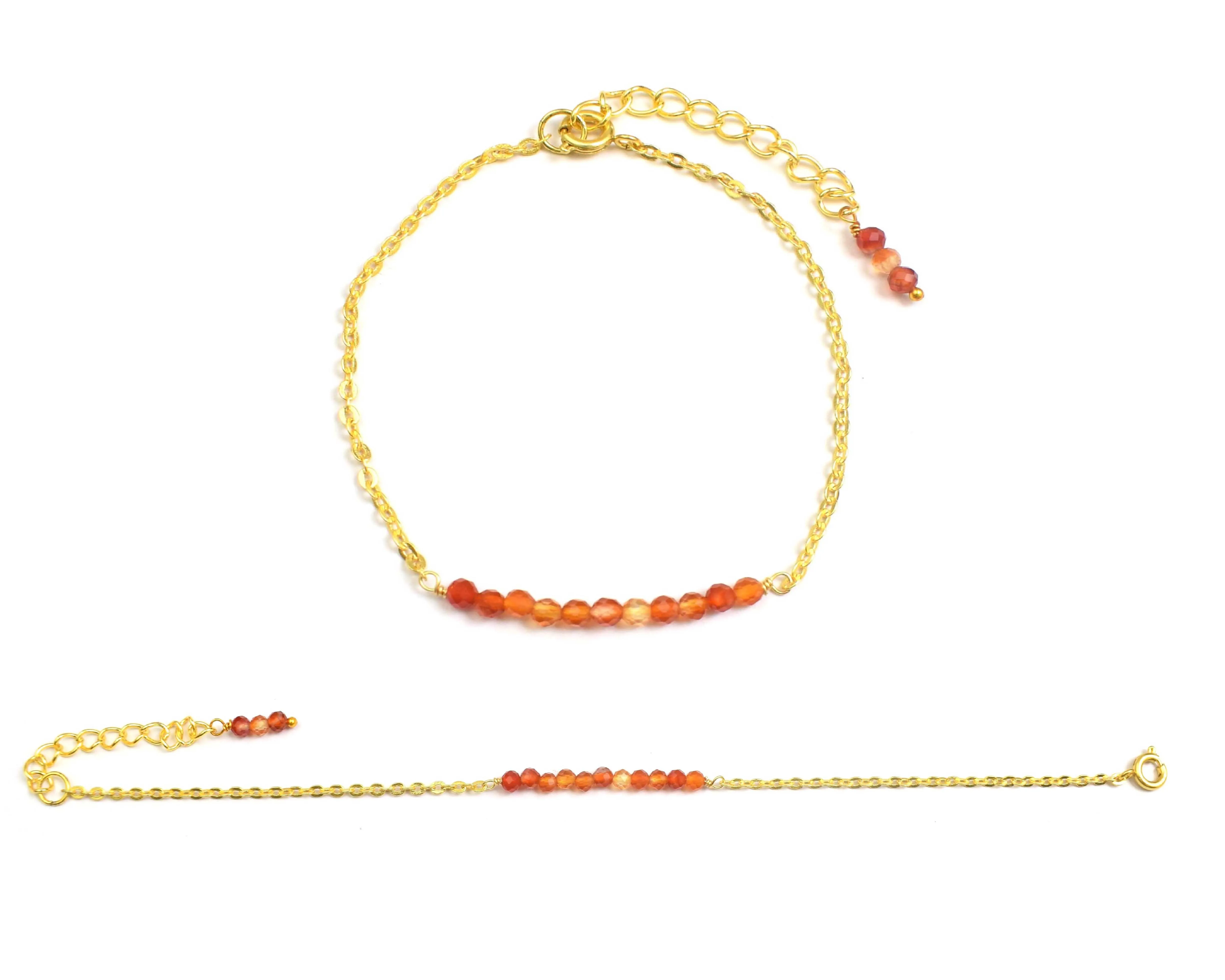 Handmade Gold-Plated Bracelet with Multi-Gemstone Beads New Design Rondelle Shape for Gift for Her Featuring Onyx Pearl Diamond