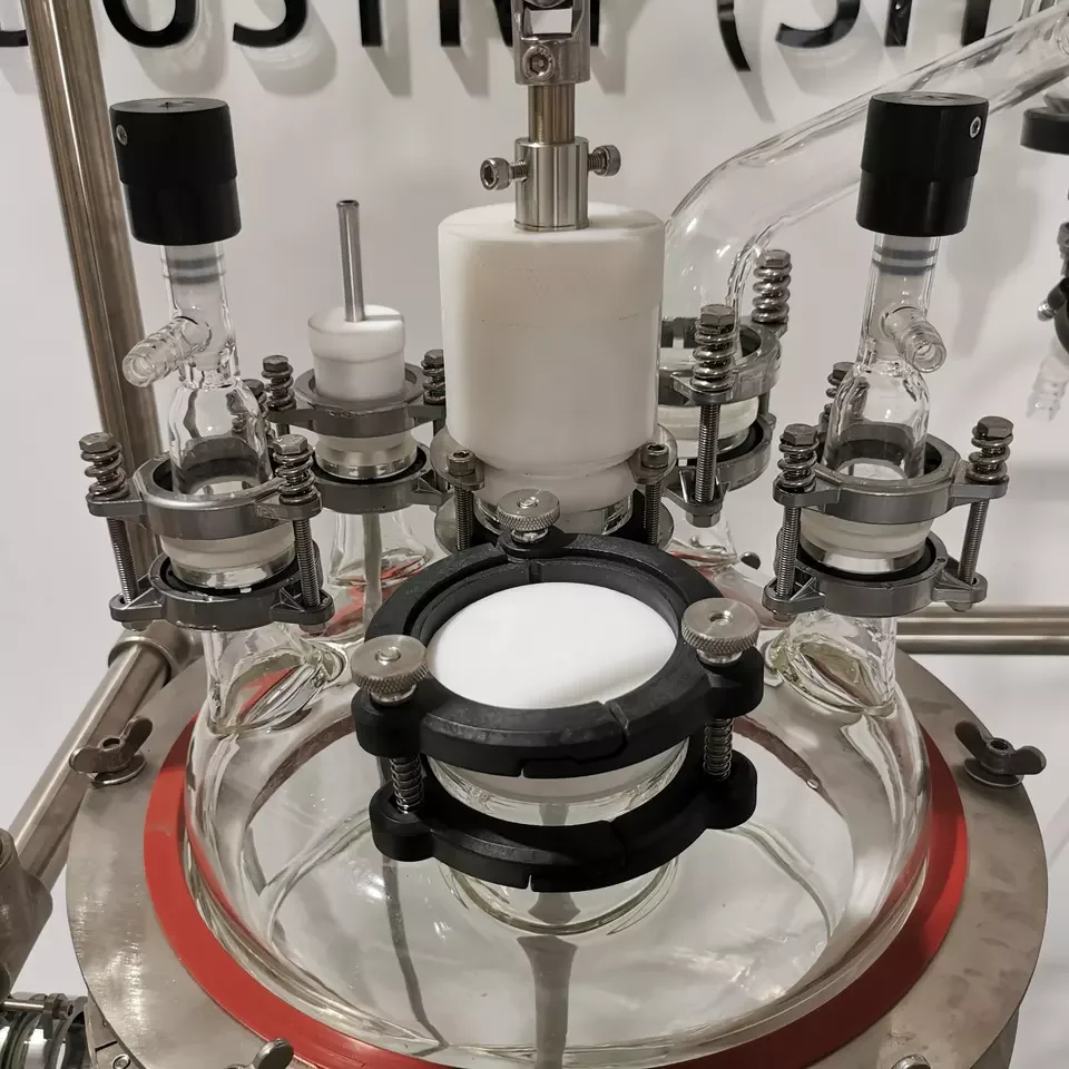 Мешалка с двухслойным химическим хрустальным резервуаром реакции 20 л, 50 л, стеклянный реактор с покрытием с охладителем