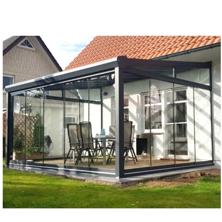 20 Years Warranty Outdoor Aluminium Glass Room Verandas with Glass Roof Cover
