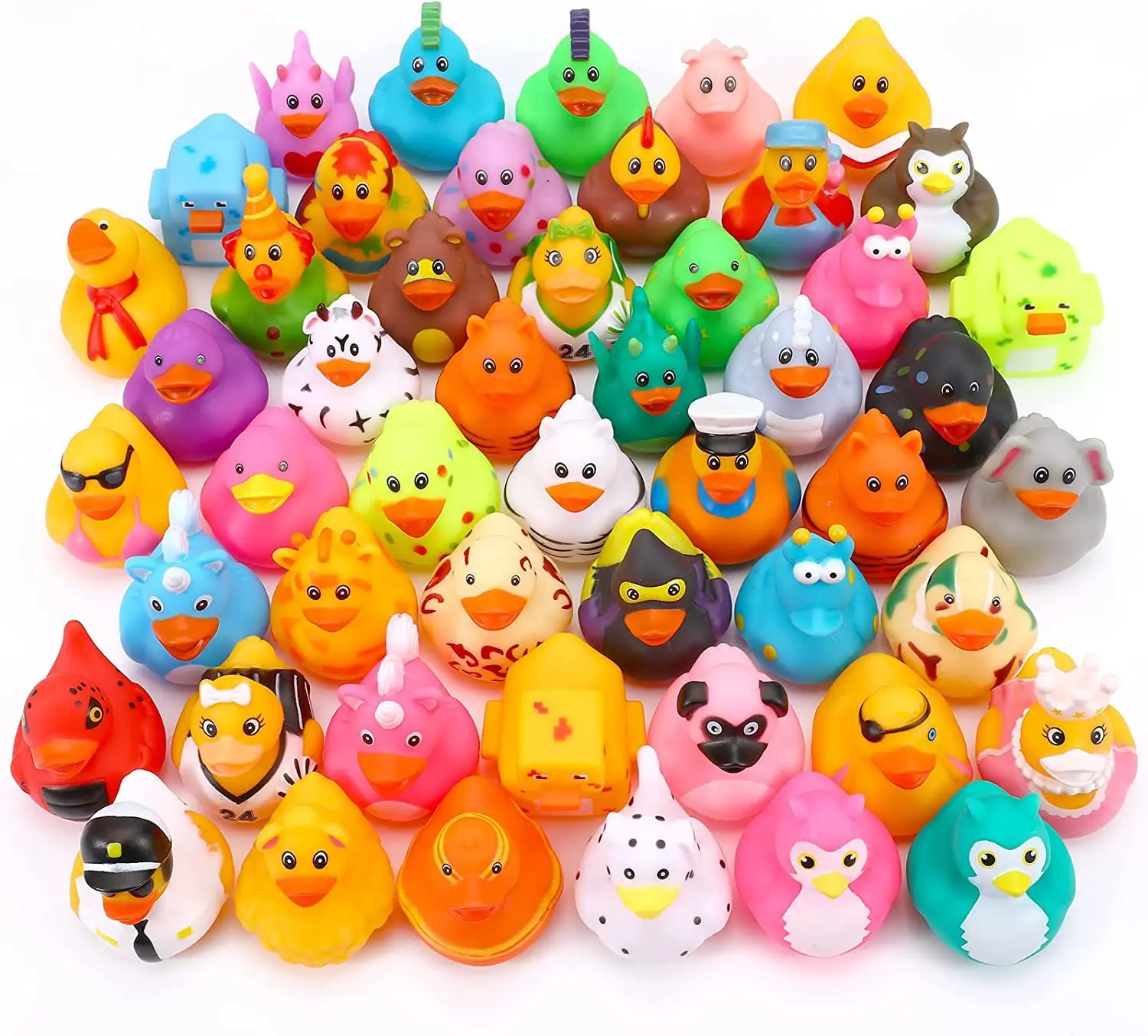 Jincan Tiktok Hot Selling 50pcs in One OPP Bag Little Yellow Duck PVC Bath Toy Kwaii Rubber Duck Water Playing Toy for Kids
