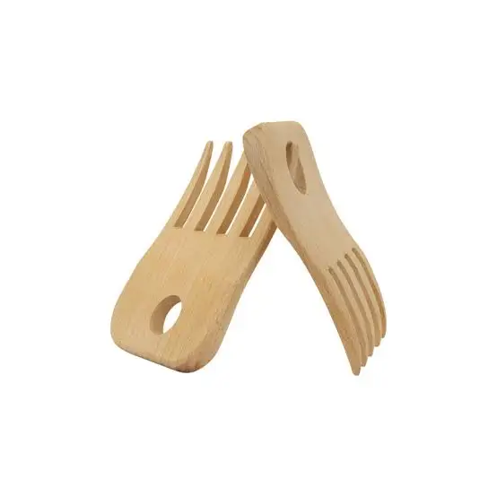 New Arrival 2024 Soft Custom Hand shape Tools Wooden Salad Server Easy to Use Hands for Mixing lots of vegetable items