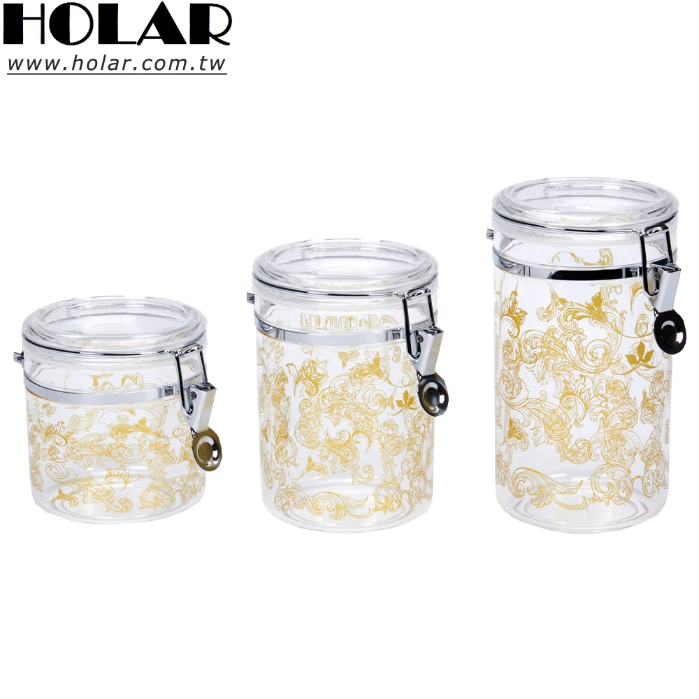 Прозрачная пластиковая банка для хранения продуктов с прозрачной крышкой застежкой в виде ложки