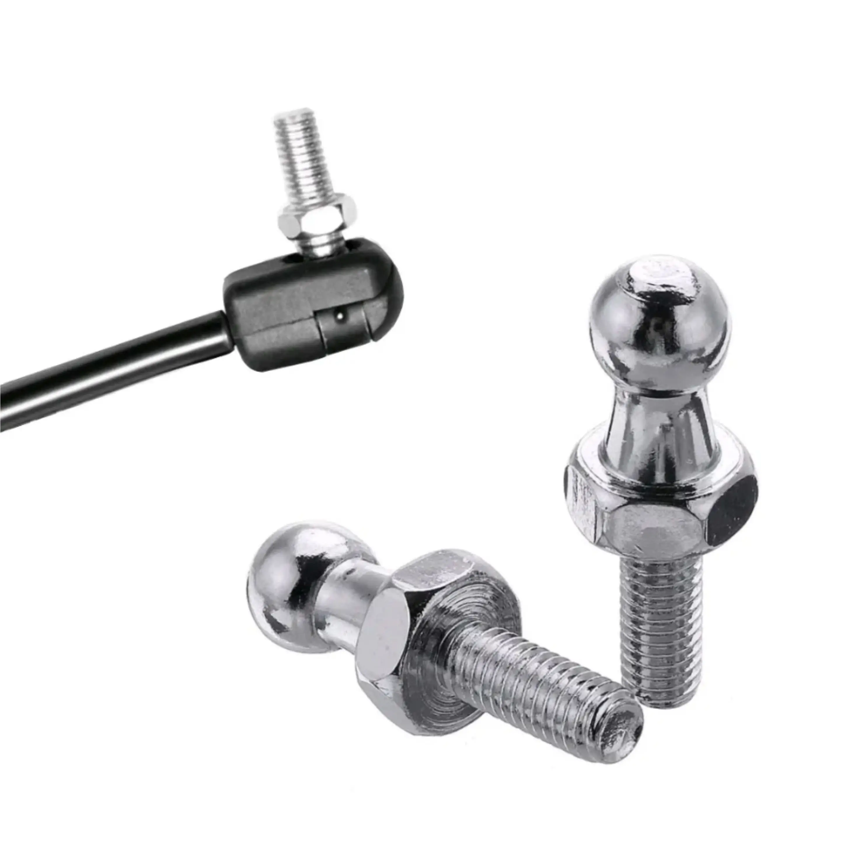 Universal Boot Bonnet Gas Strut End Fitting Connector Stainless Steel Ball Screw Bolt Pin Joint Valve ANSI Standard Zinc Finish
