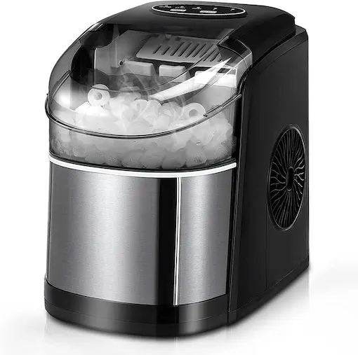 Commercial Automatic Ice Cube Maker Household Portable Electric Bullet Round Ice Making Machine 15kg/24H Coffee Bar Teamilk Shop