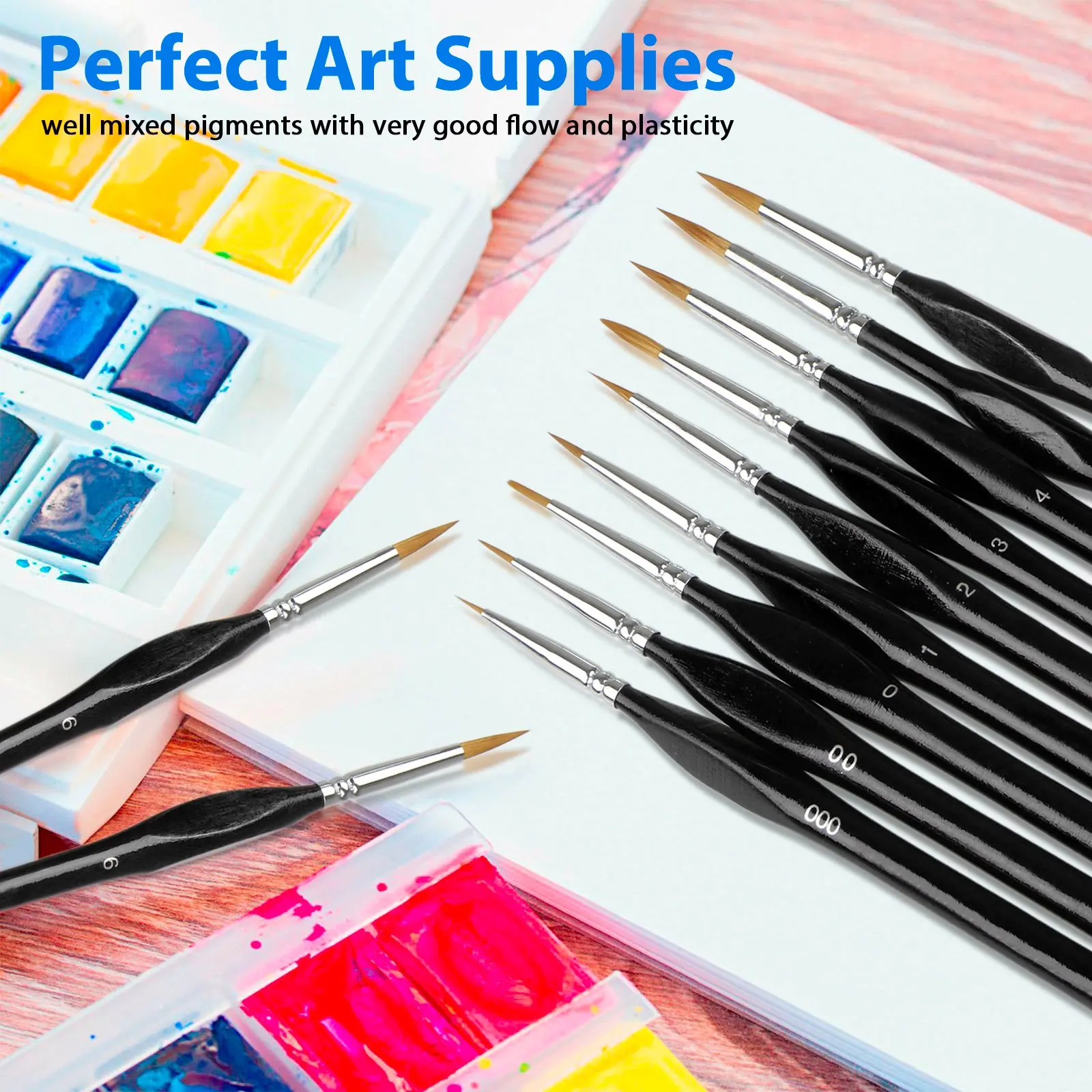 Artist Paint Brushes Single Flat Tips Artist Brush Art Brush Set for artist oil watercolor acrylic art supplies gouache paint