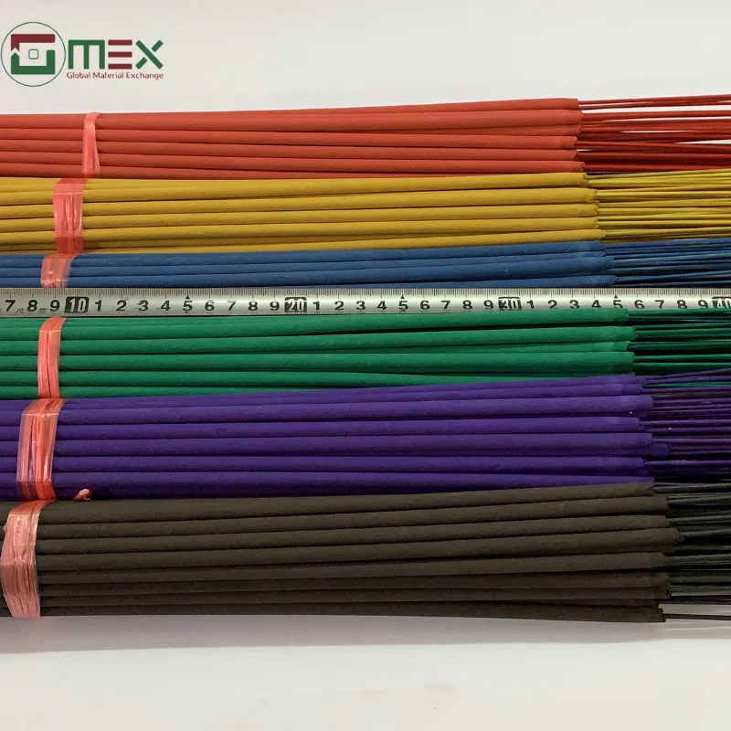 Raw Color Incense Stick Agarbatti Unscented Wood Seed Powders from Vietnam 3mm Diameter Packed in Carton for Religious Use