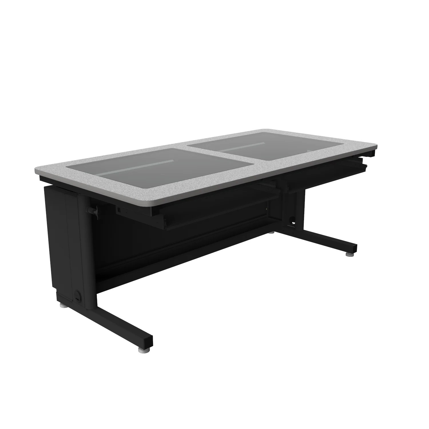 VersaDesk Downview Height-Adjustable Computer Table Black/Grey