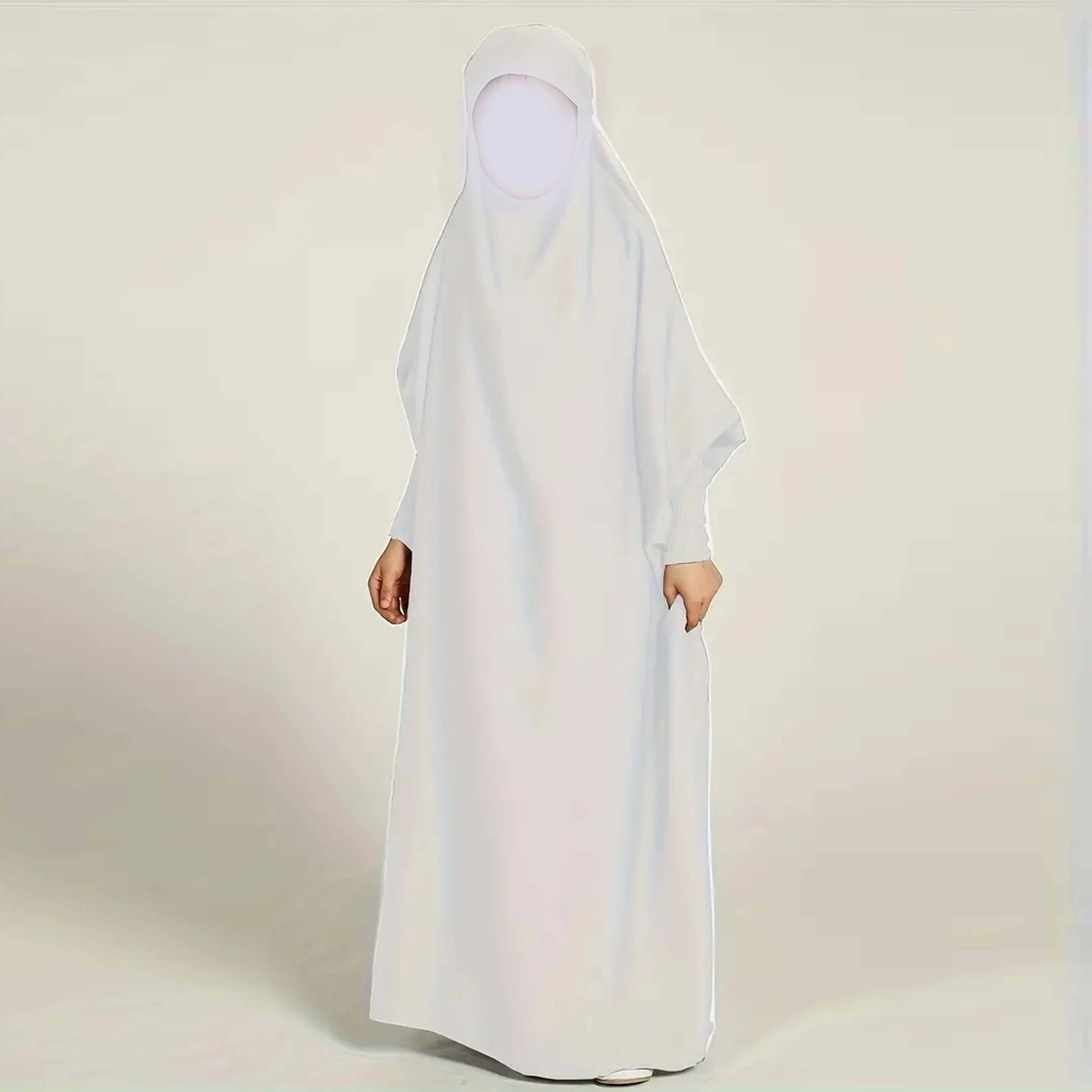 Factory Price Hot Sales High Quality Jilbab Abaya Muslim Dress Eid Prayer 2 Piece Islamic Clothing Muslim Ladies Tops For Girls