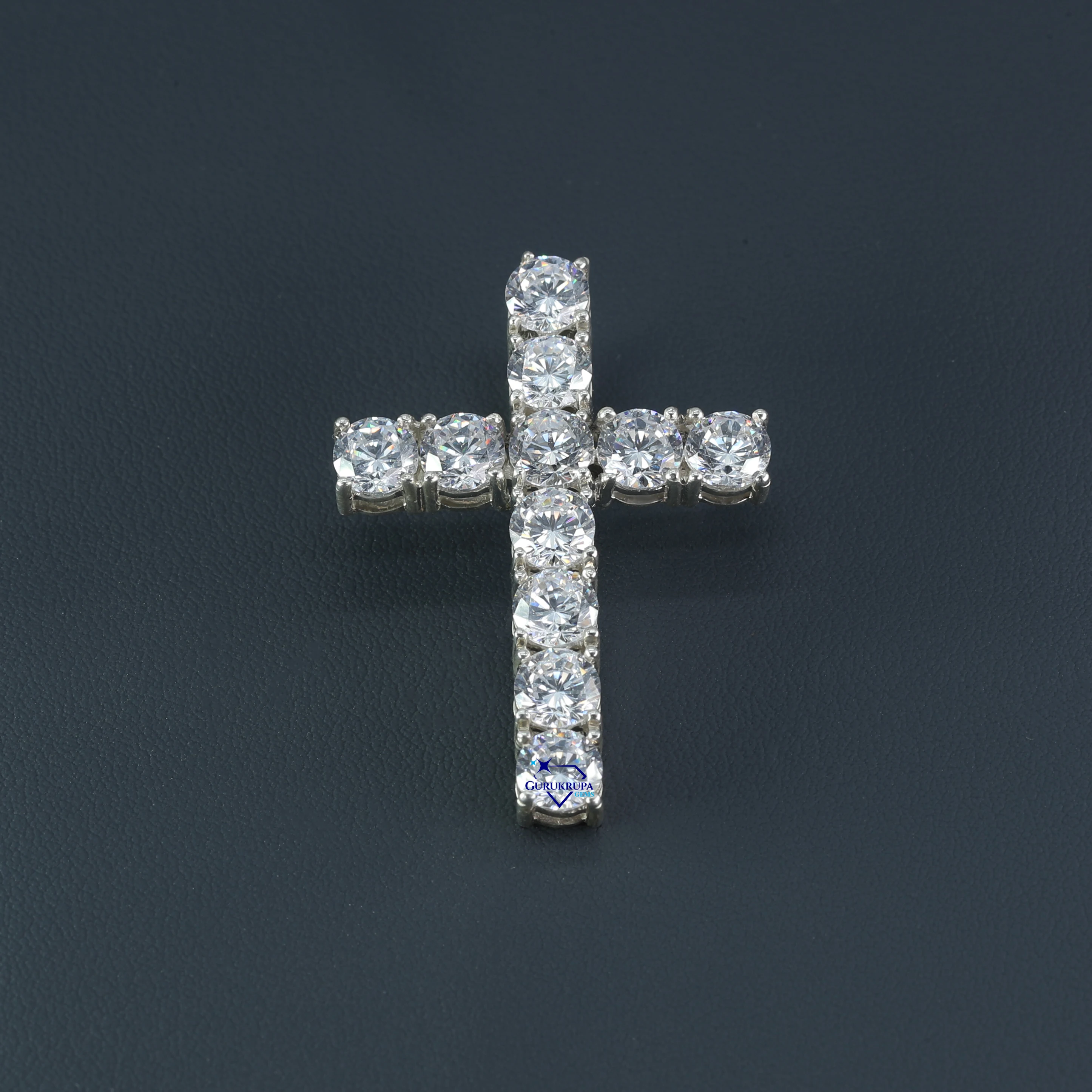 Fashion style mens 925 sterling silver natural cultured jewelry lab grown charming diamond cross designer latest hip hop pendant