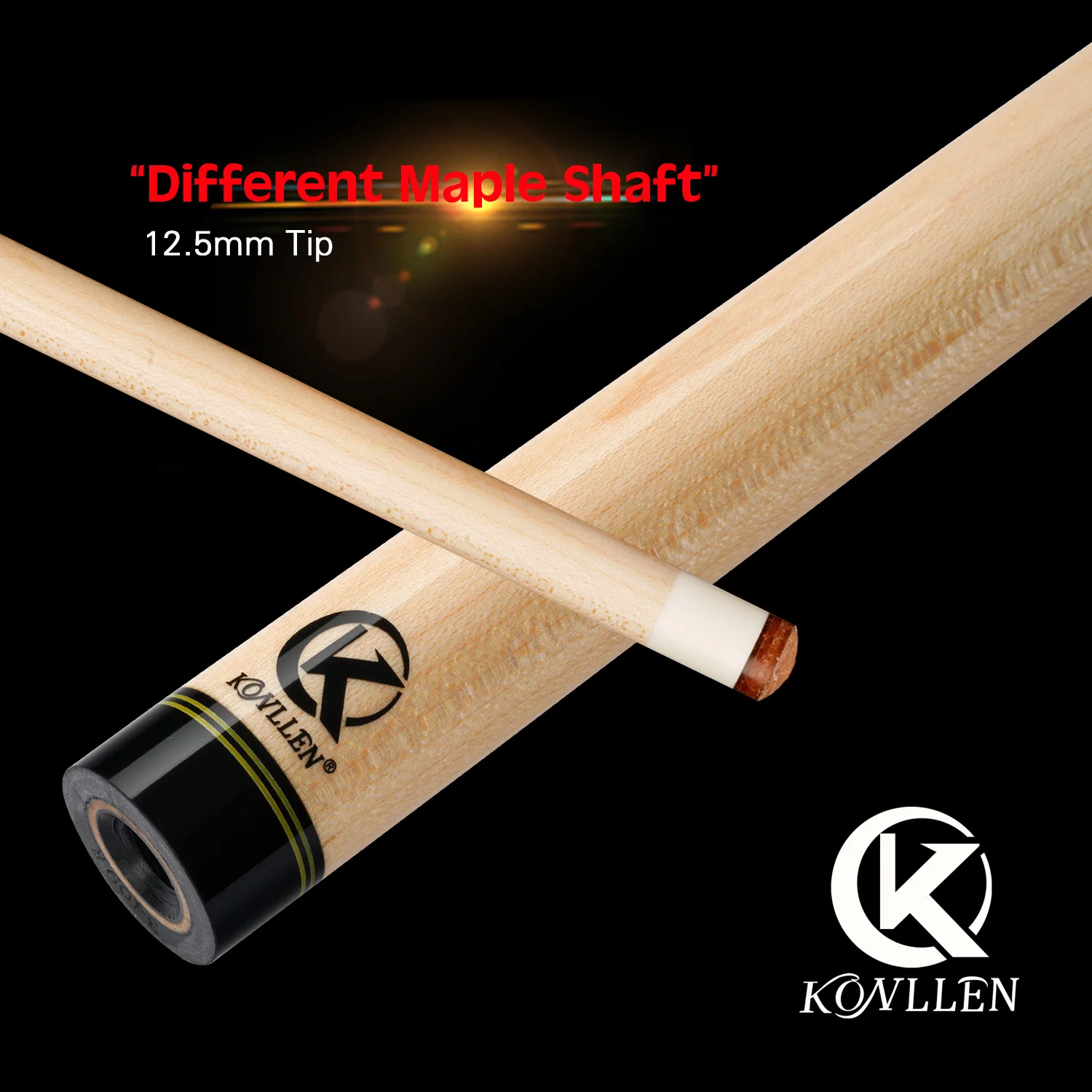 KONLLEN KL-01F White Billiards Solid Wood Technology Shaft Pool Stick 3/8*8 Radial Pin Joint with Extension Billiard Cue
