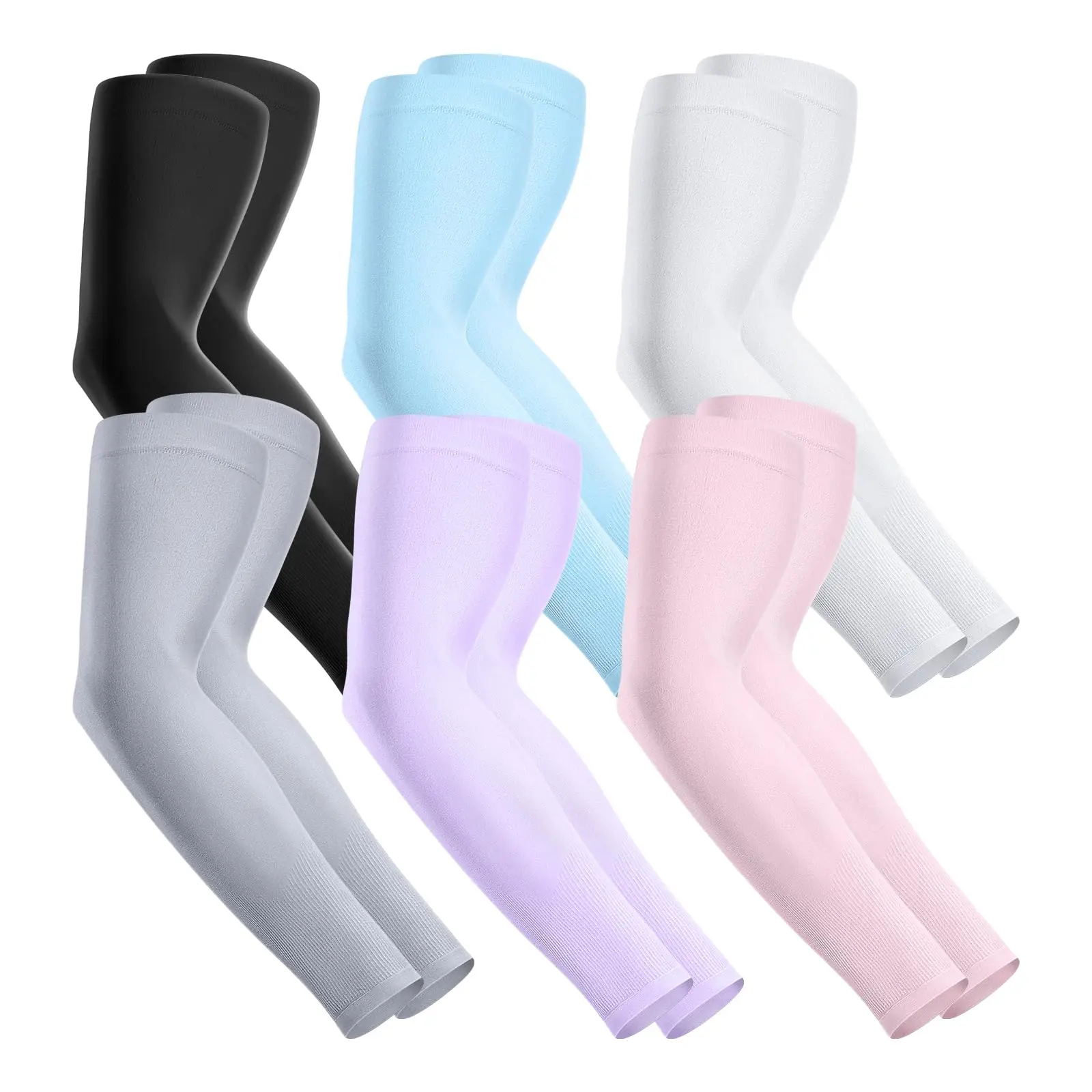 Elastic Outdoor Cooling Ice Silk Fishing Cycling Sun Sleeves Uv Protection Arm Sleeves Arm Cover Sleeve For Men Women