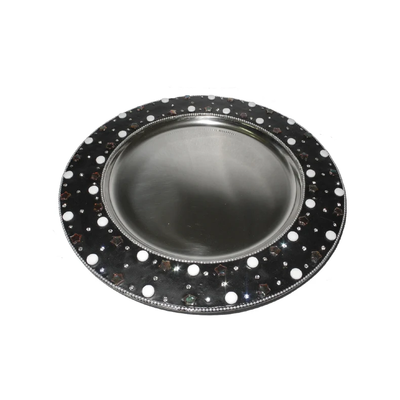 Top Demanding Creative Design Round Charger Plate Expensive Border Kitchen Tabletop Low Price Serving Plate for Table Decor