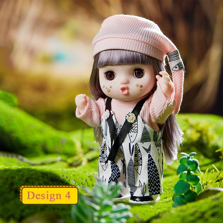 kawii diy fairy dolls with clothes dress Mini doll 30 cm movable joint kids toys for girls with 3D big eyes