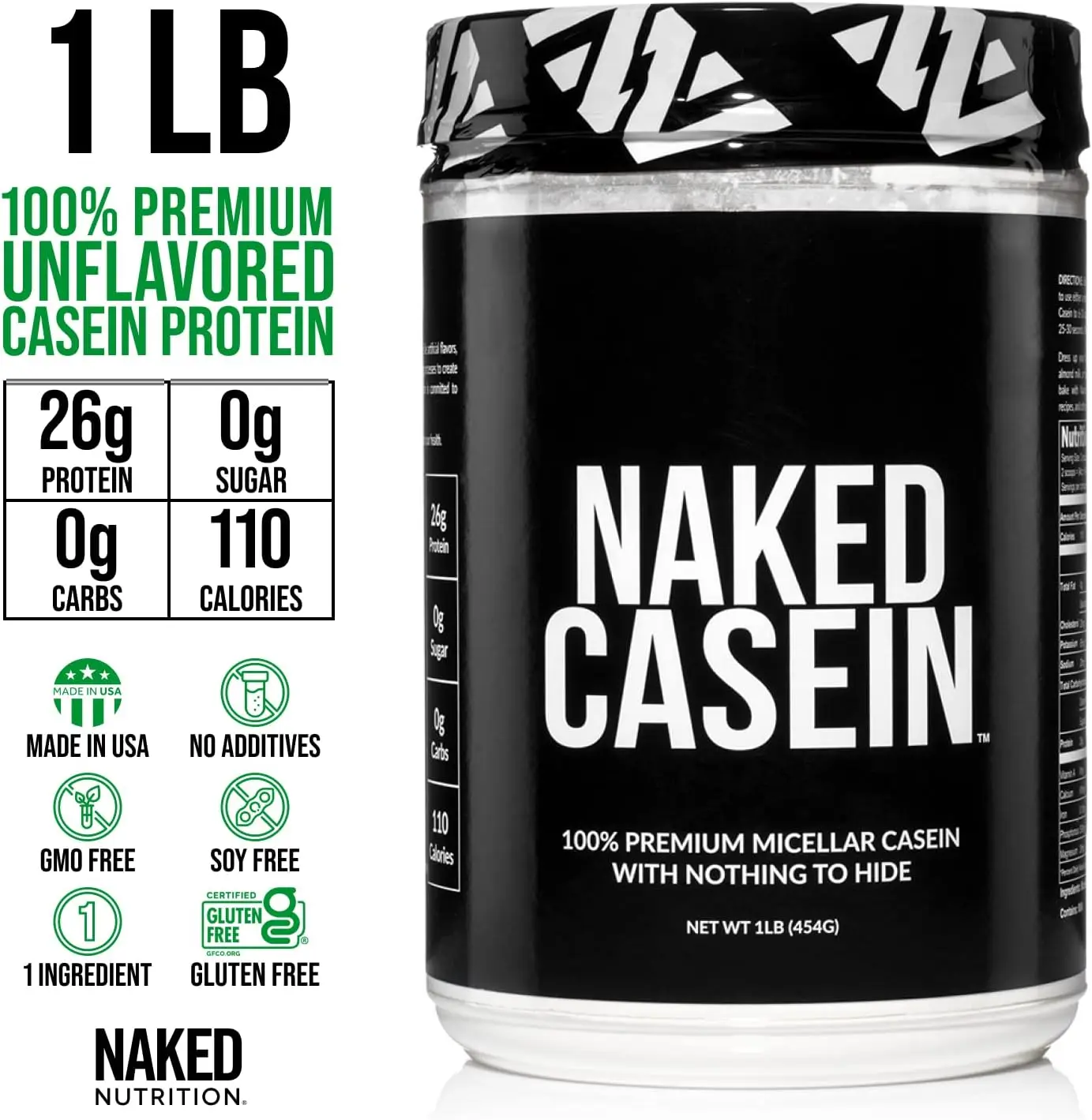 Micellar Casein Protein - Bulk,Gluten Free, Soy Free, Preservative Free - Stimulate Muscle Growth - Enhance Recovery -