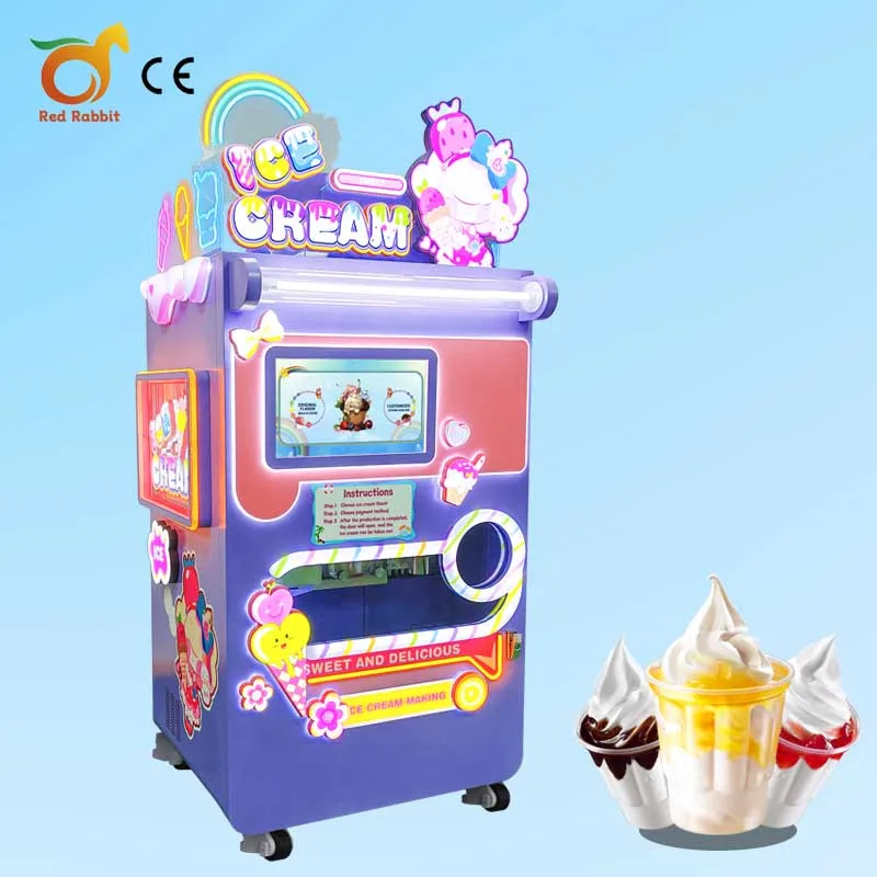 New Product Snowflake Ice Cream Vending Machine Automated Ice Cream Rolls Machine