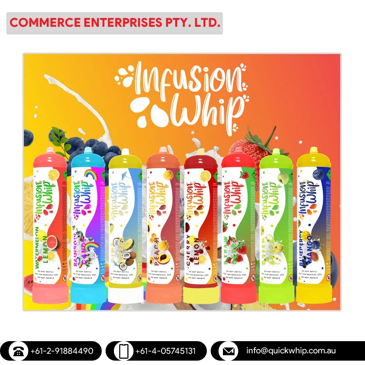 Highest Quality Wholesale Supply InfusionWhip Watermelon Lemon Flavor Cream Charger Cylinder at Low Price