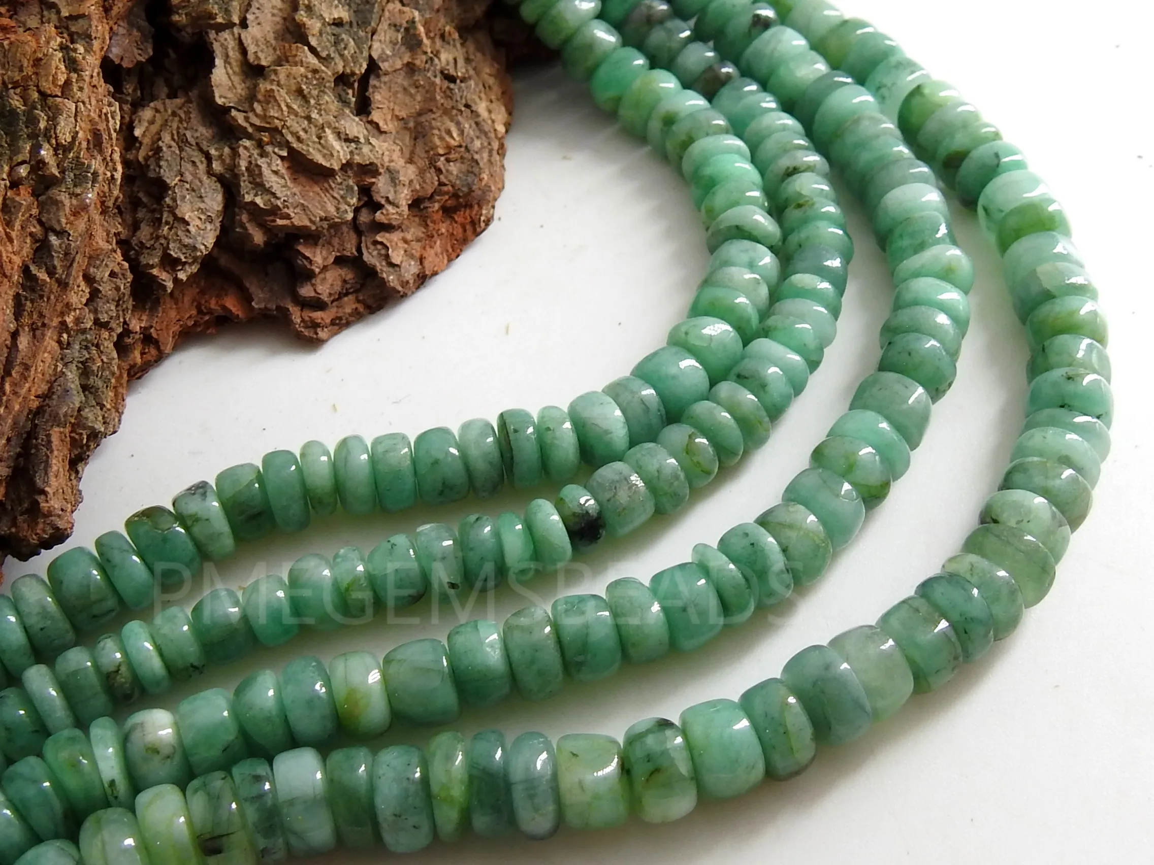 Emerald Smooth Roundel Bead For Making Jewelry/Wholesaler Supplies 100%Natural
