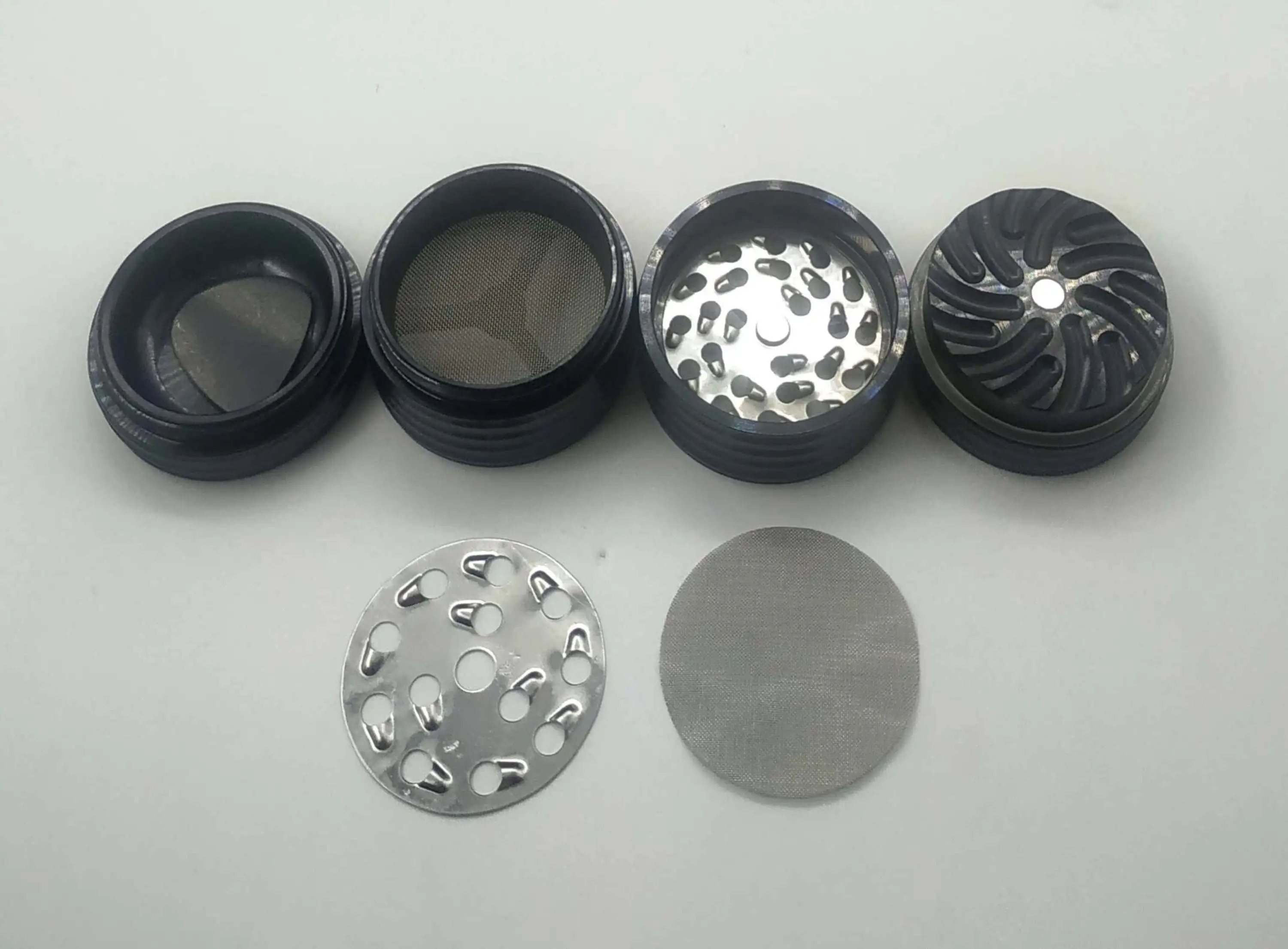 Aluminium CNC Grinder with Stainless Steel Blade | 50mm 4-Part Herb Crusher | Color Anodised | Removable Screen
