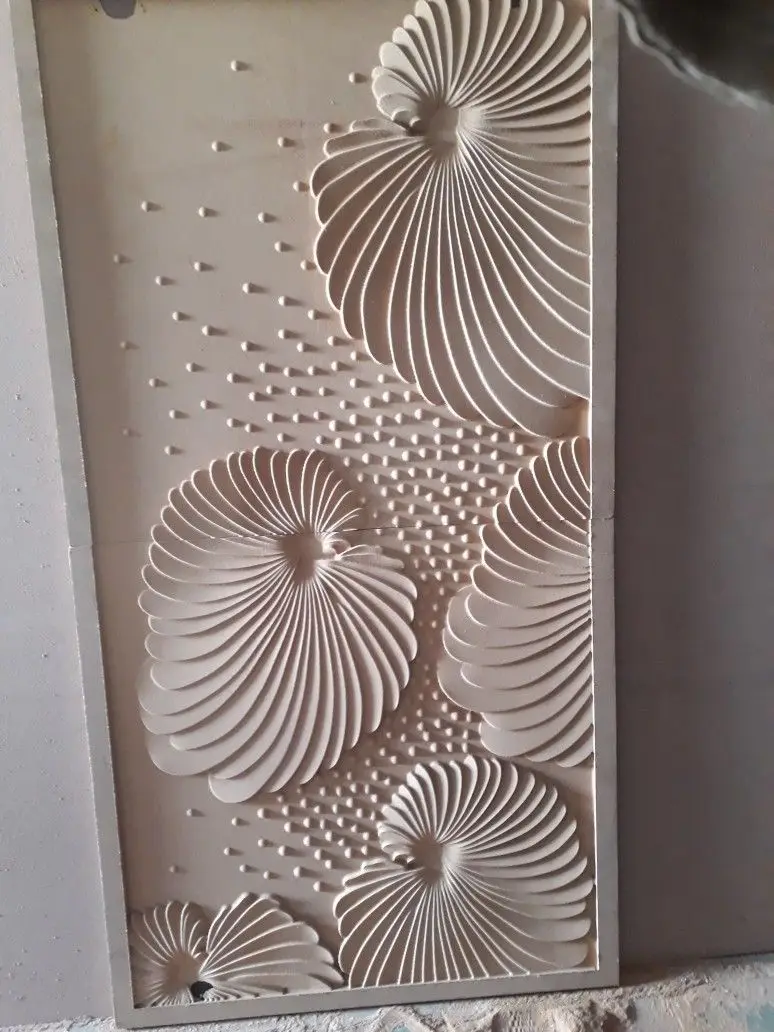 Carved marble wall panel