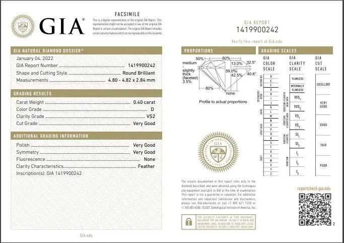 Premium and Luxury Diamond Jewelry Making GIA Certified VS2 0.4 CTS D Color Natural Loose Diamonds from India