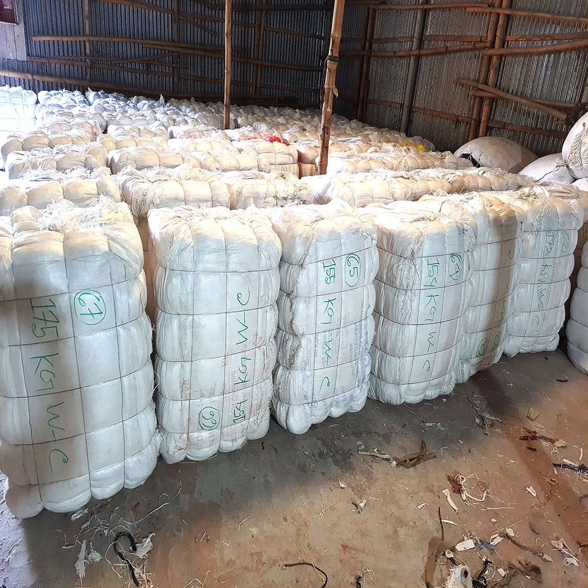 DENIM SIZING YARN WASTE BLUE & BLACK 100% COTTON SIZING FROM BANGLADESH  BEST QUALITY TEXTILE LONG SIZING HARD WASTE FOR RECYCLE