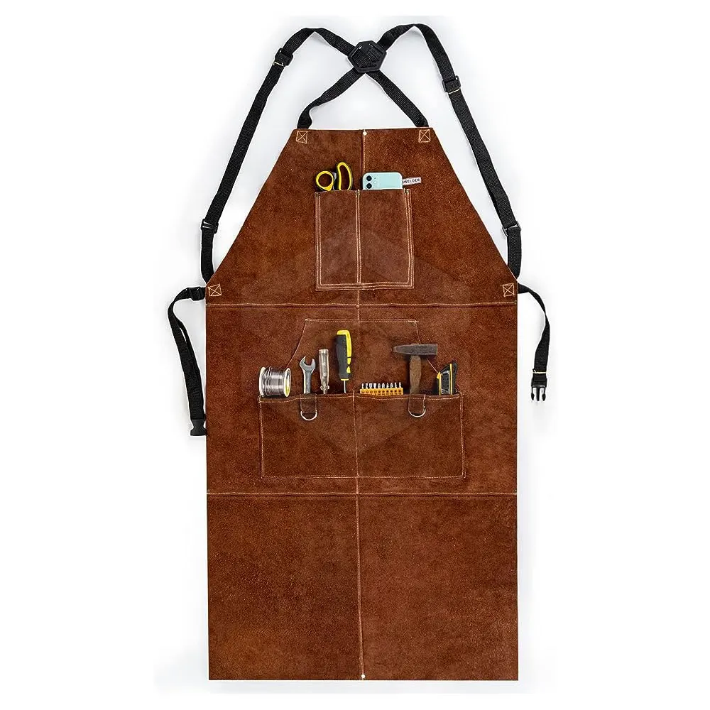 High Quality Leather Welding Apron 2024 Whole Sale Rate Welding Apron Best Quality With 3 Pockets