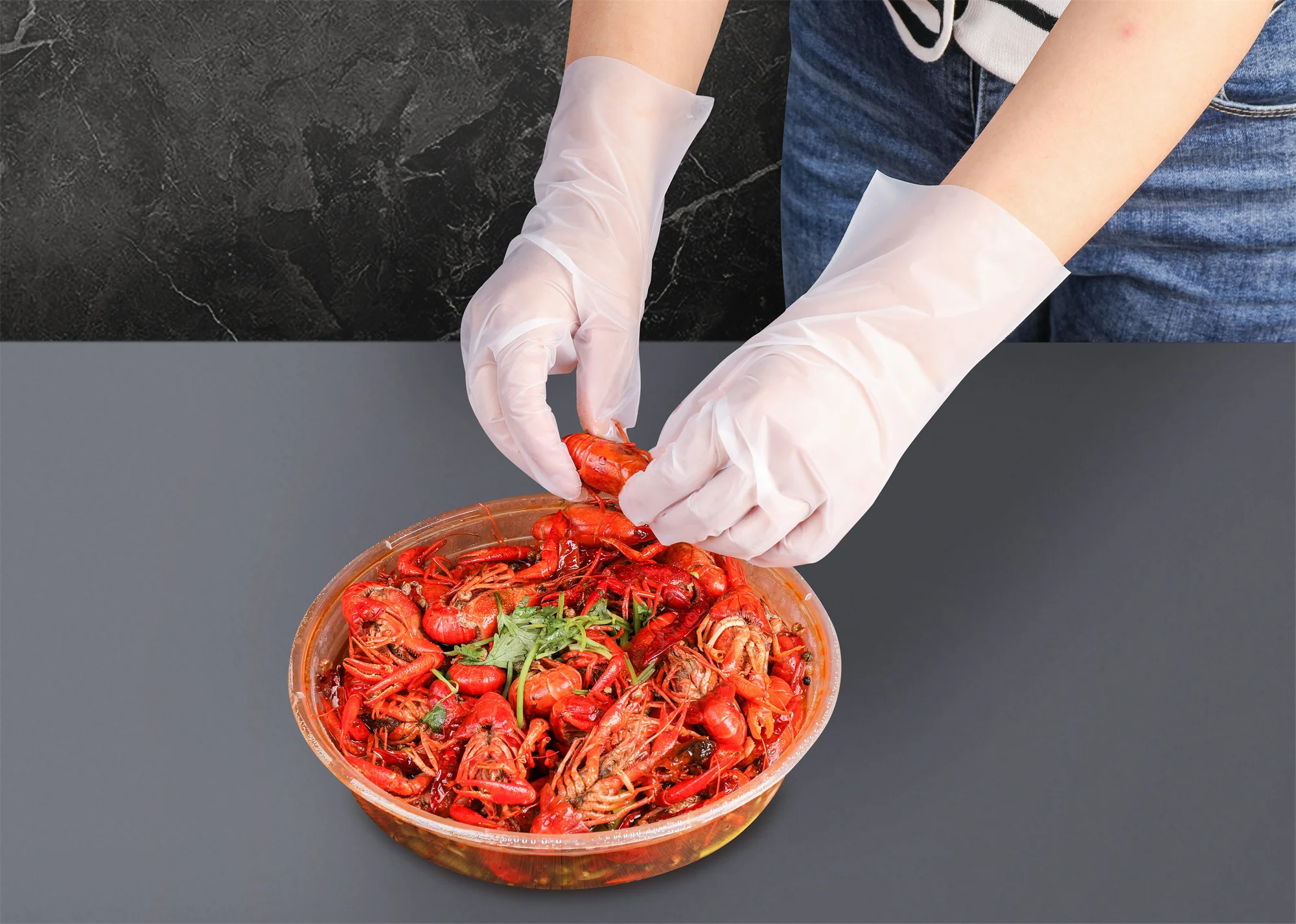 Wholesale Hand Glove Equipment Boxed Tpe Food Service Gloves  food industry glove